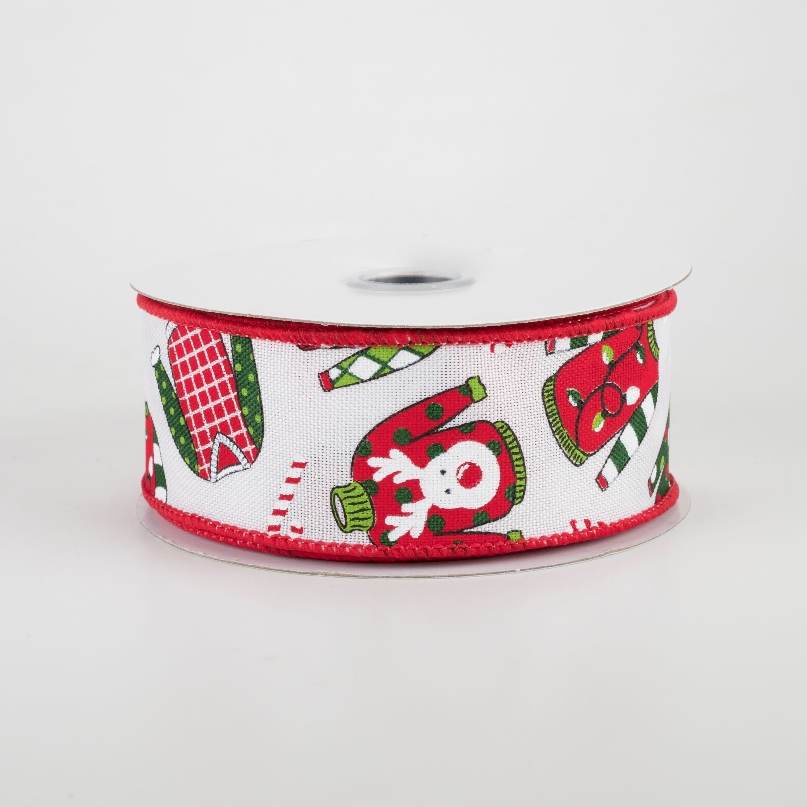 1.5" Ugly Christmas Sweaters Ribbon: White (10 Yards)
