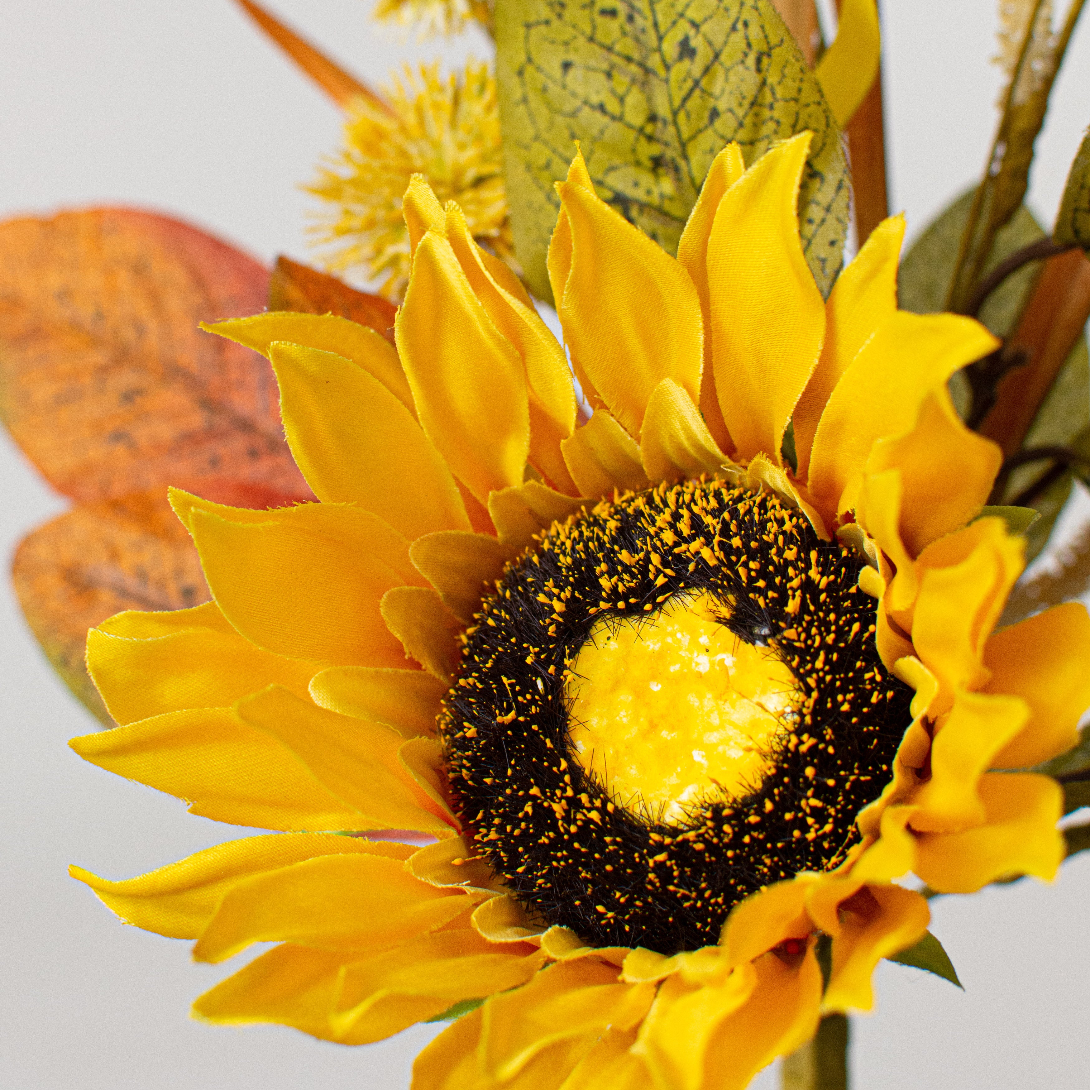 16" Sunflower Pom Pom Pick: Yellow