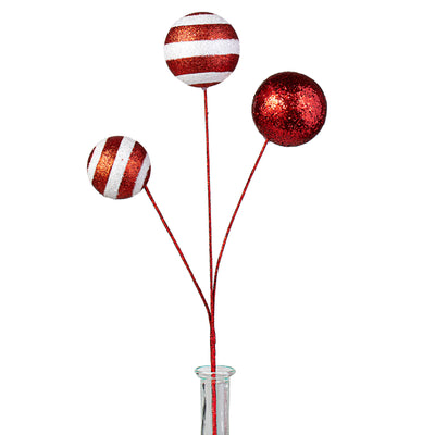 20" Stripe & Solid Ball Pick: Red & White