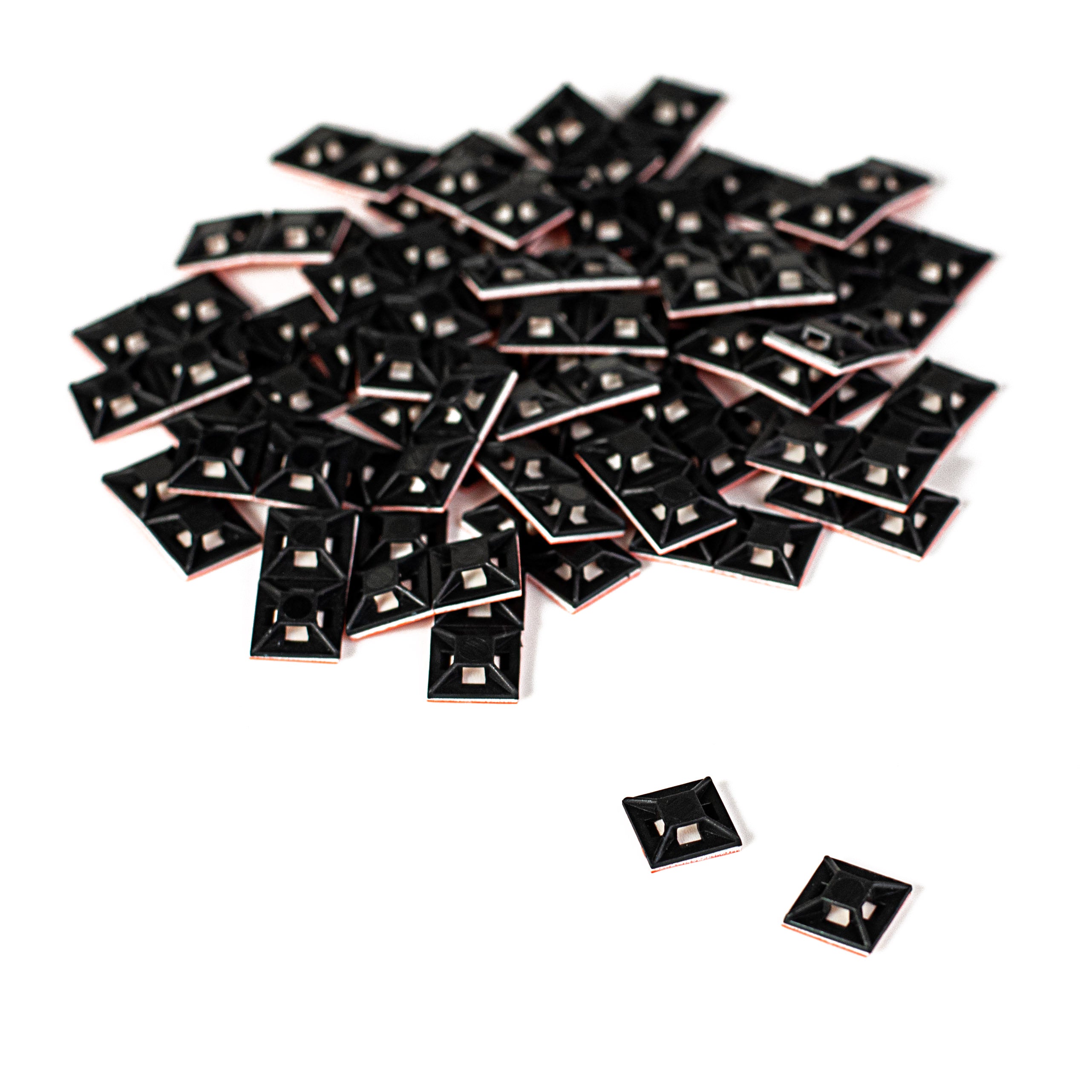 .5" Adhesive Zip Tie Mounts: Black (100)
