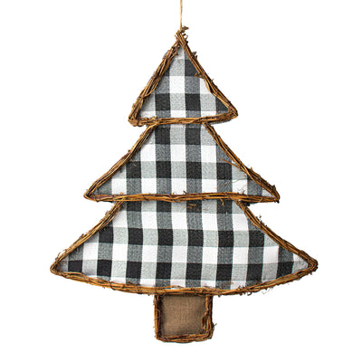 22.5" Grapevine Hanger: Christmas Tree BW Check