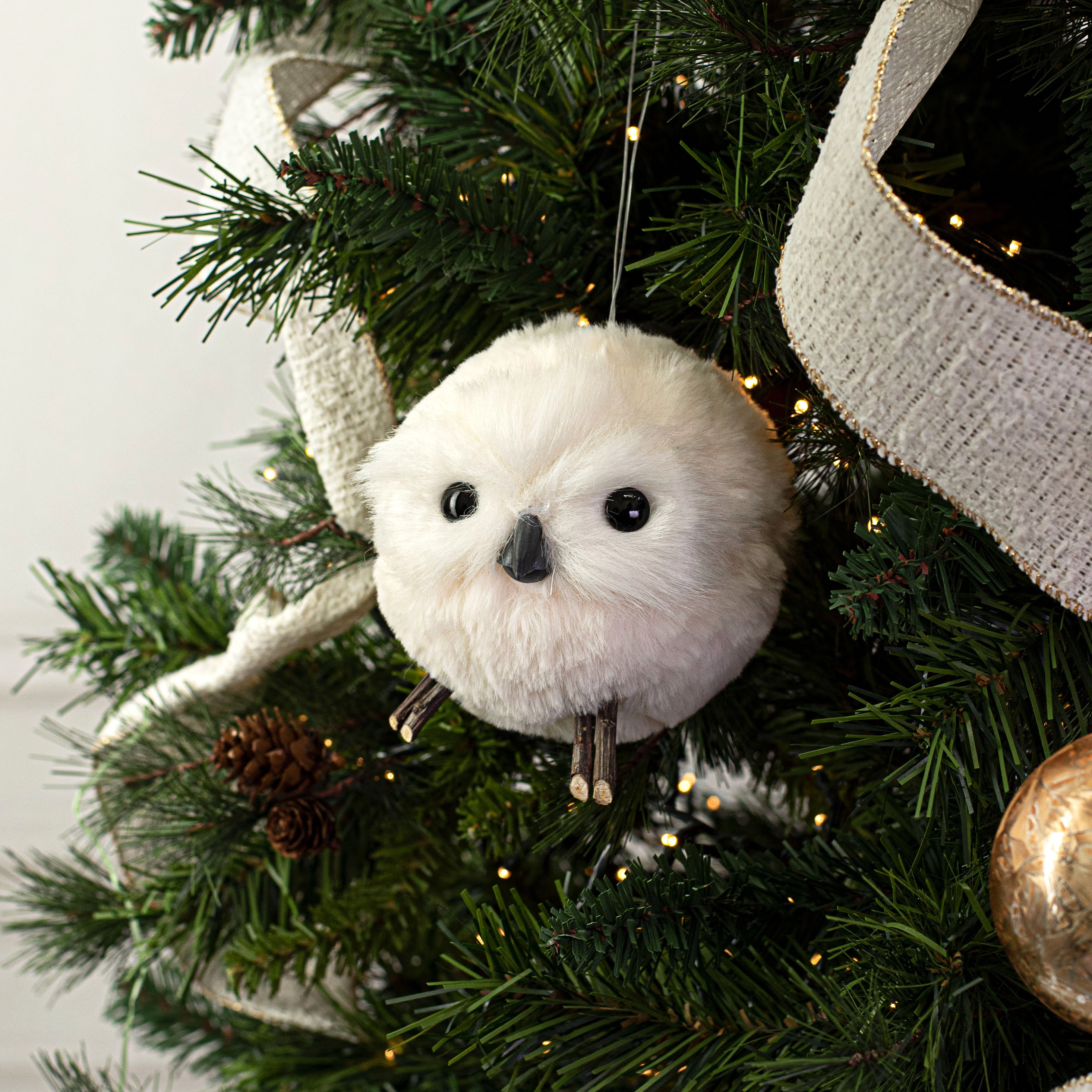 4" Chenille Ball Owl Ornament
