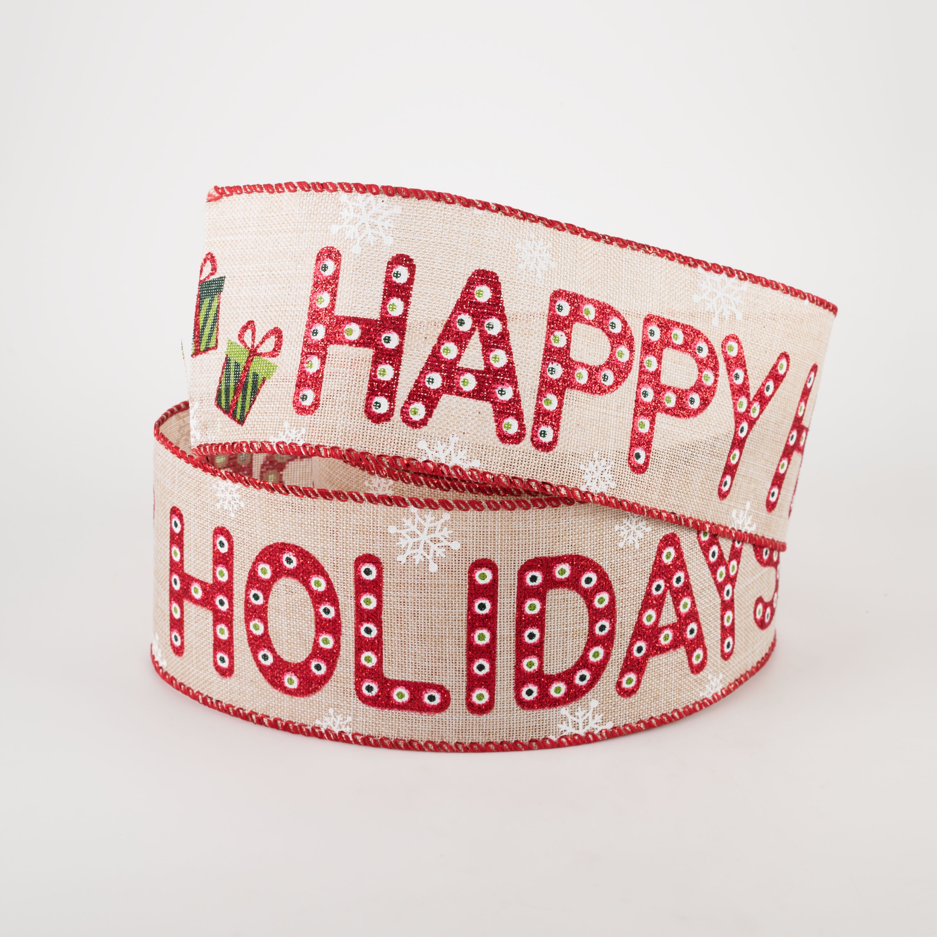 2.5" Happy Holidays Marquee Ribbon (10 Yards)