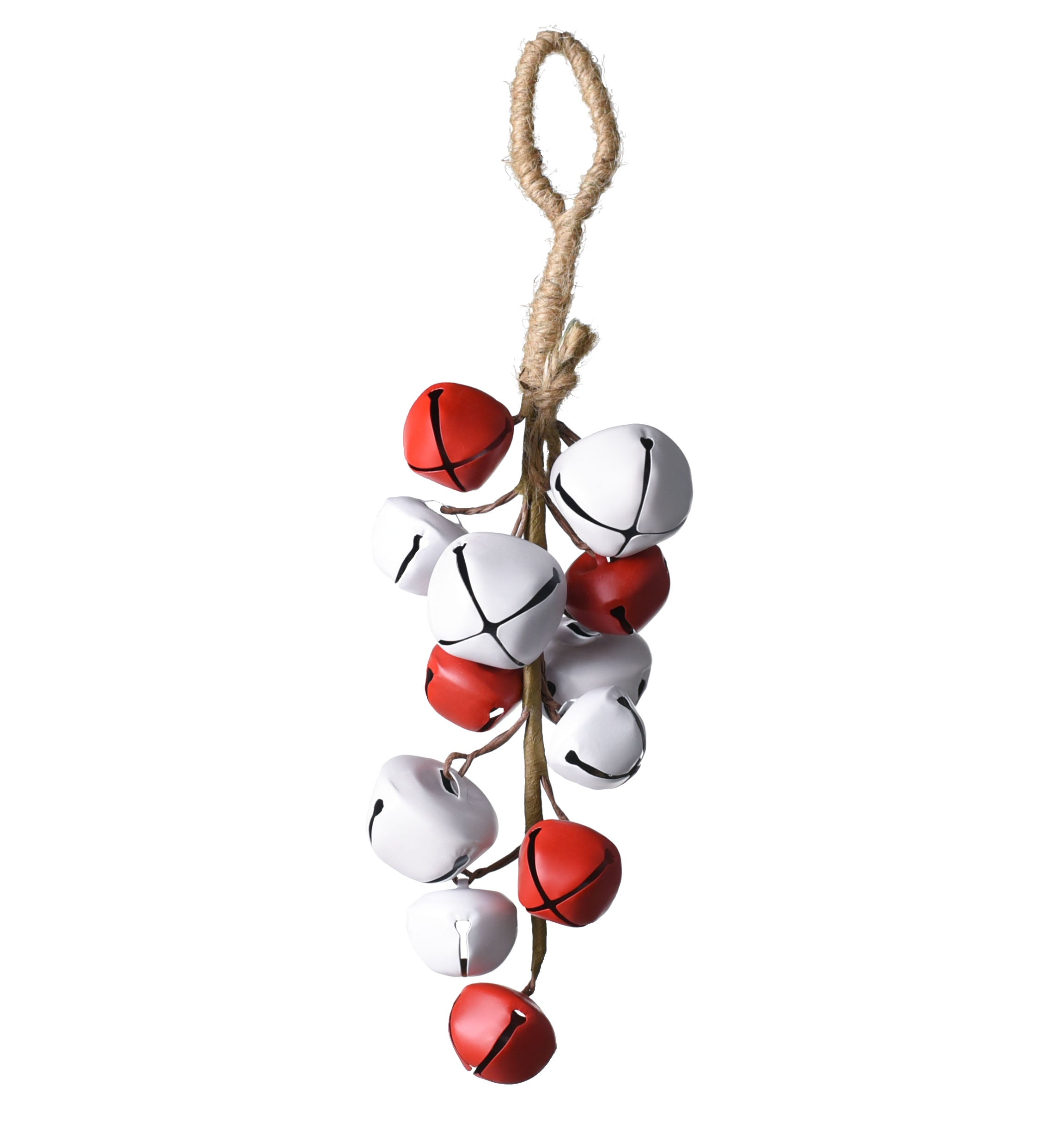 9" Jingle Bell Ornament: Red & White