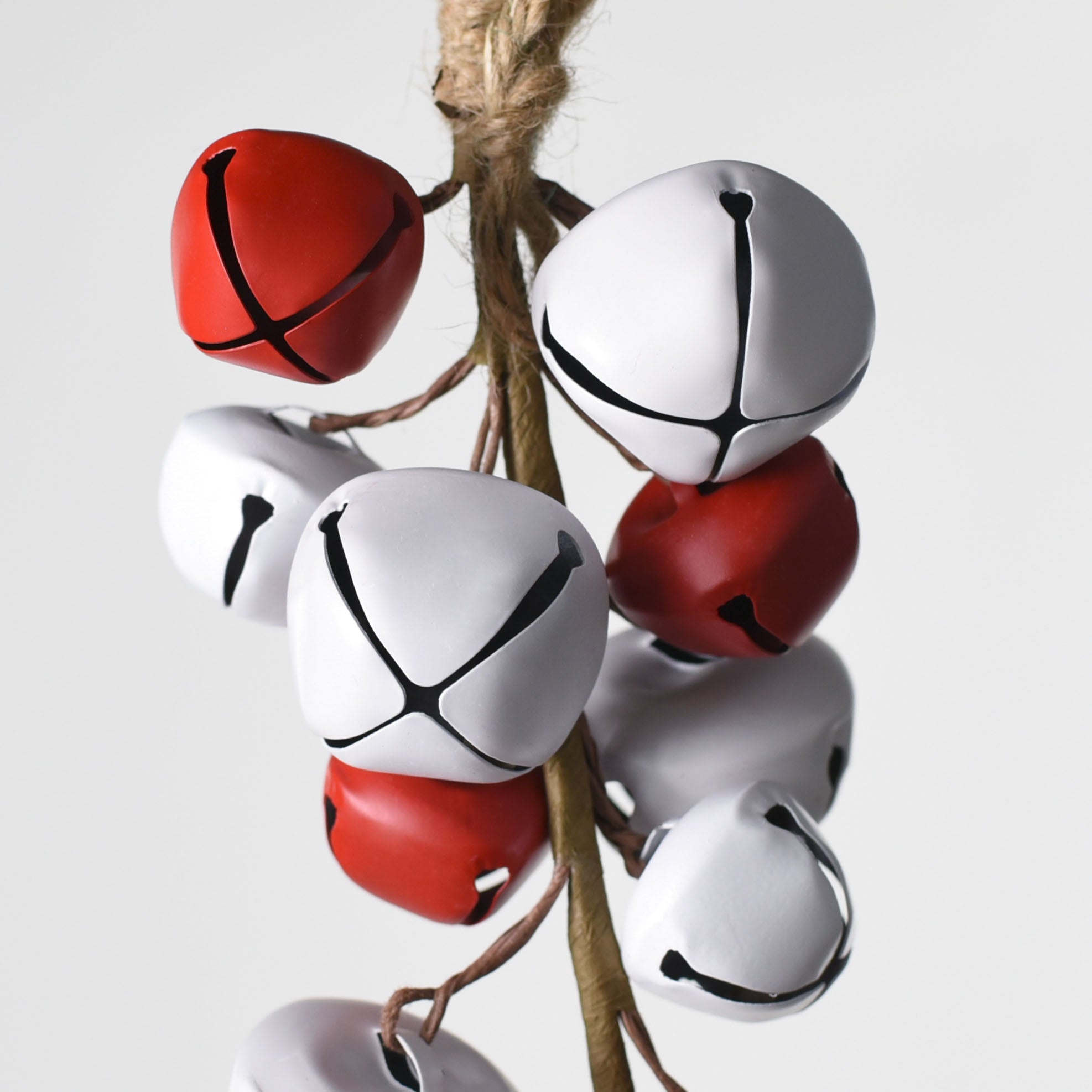 9" Jingle Bell Ornament: Red & White