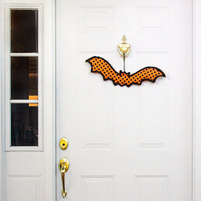 21" Grapevine Hanger: Orange Polka Dot Bat