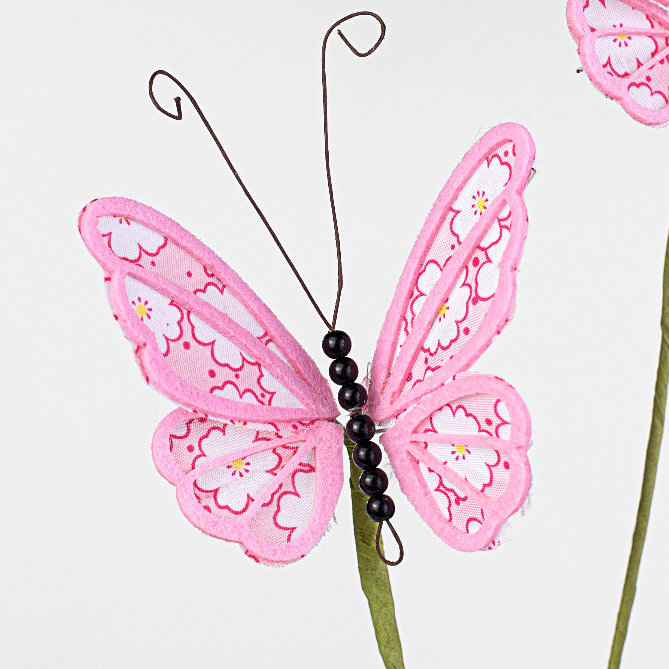 26" Floral Butterfly Spray: Pink