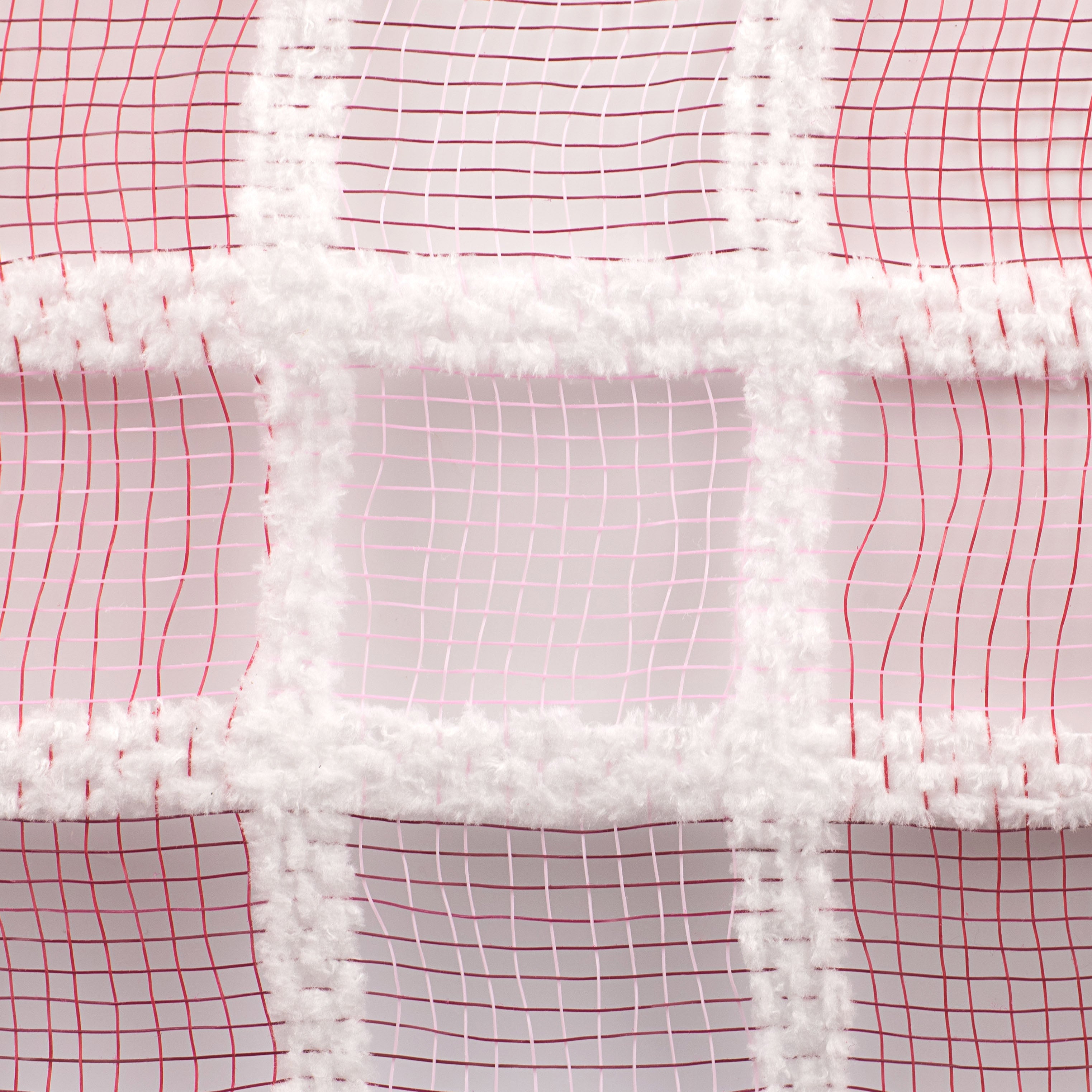 10" Fuzzy Check Mesh: Red, Pink & White