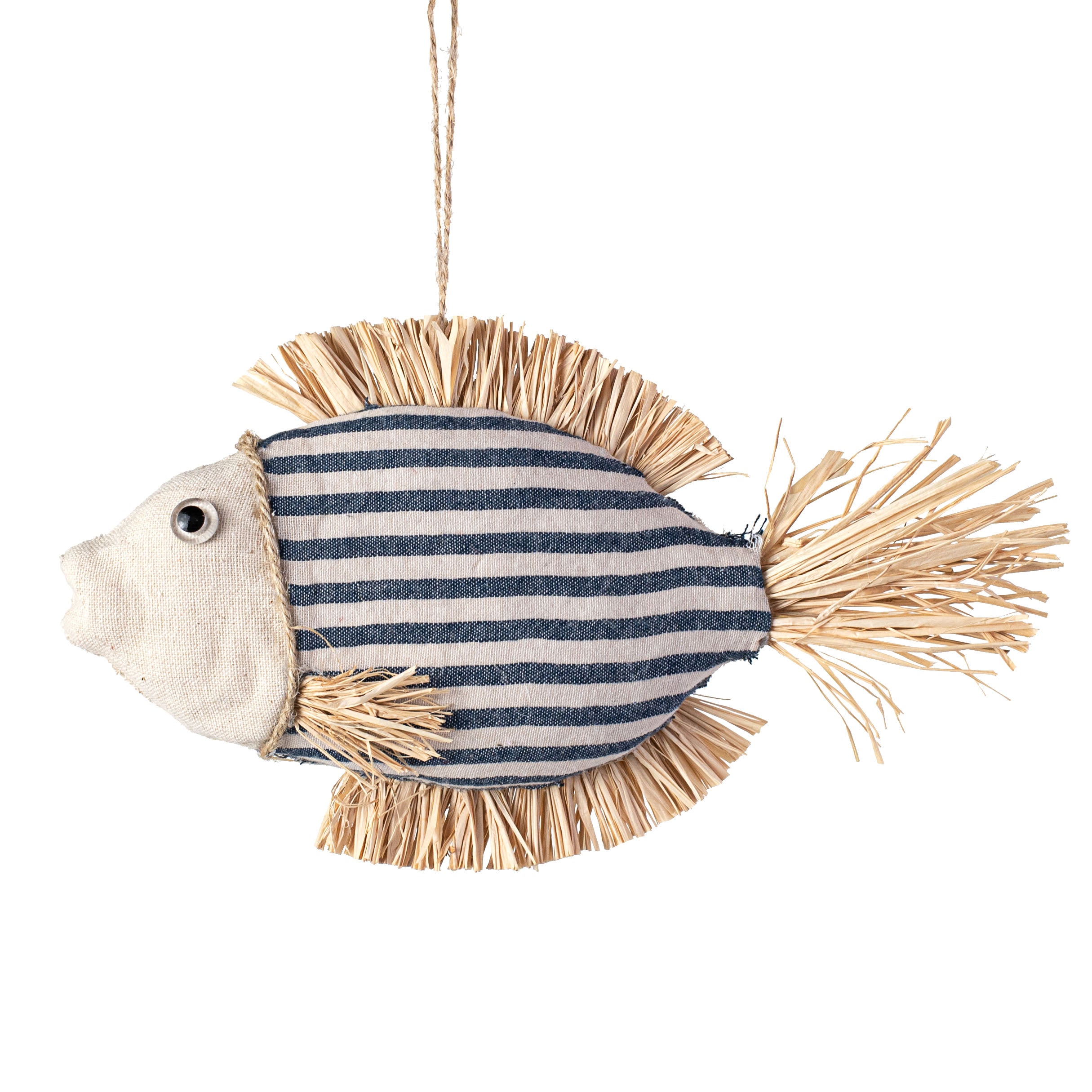 10" Nautical Stripe Fish Ornament