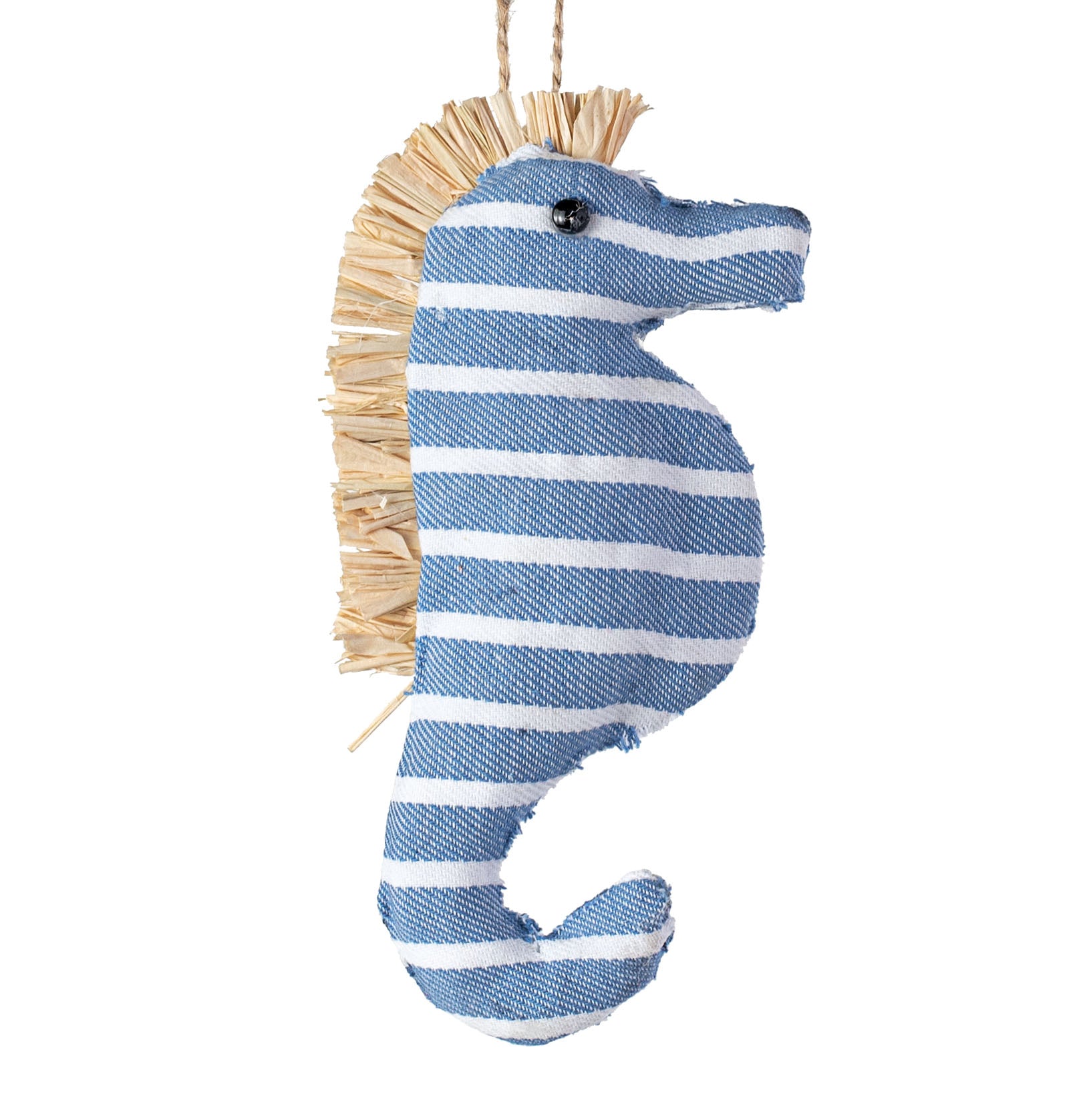 5.5" Nautical Stripe Seahorse Ornament