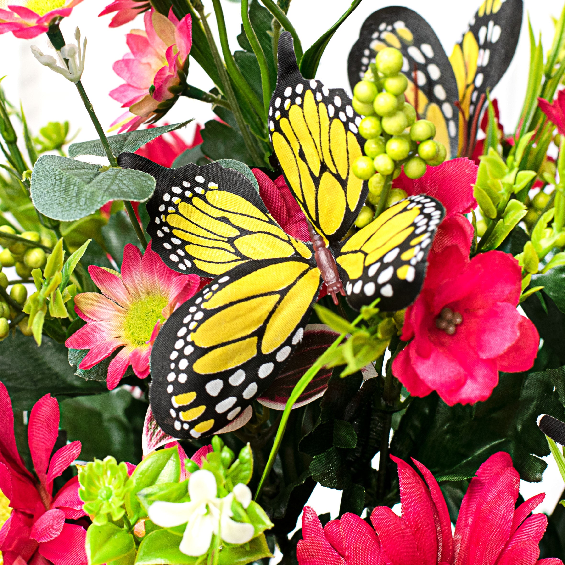 19" Gerber Daisy Butterfly Bush: Hot Pink