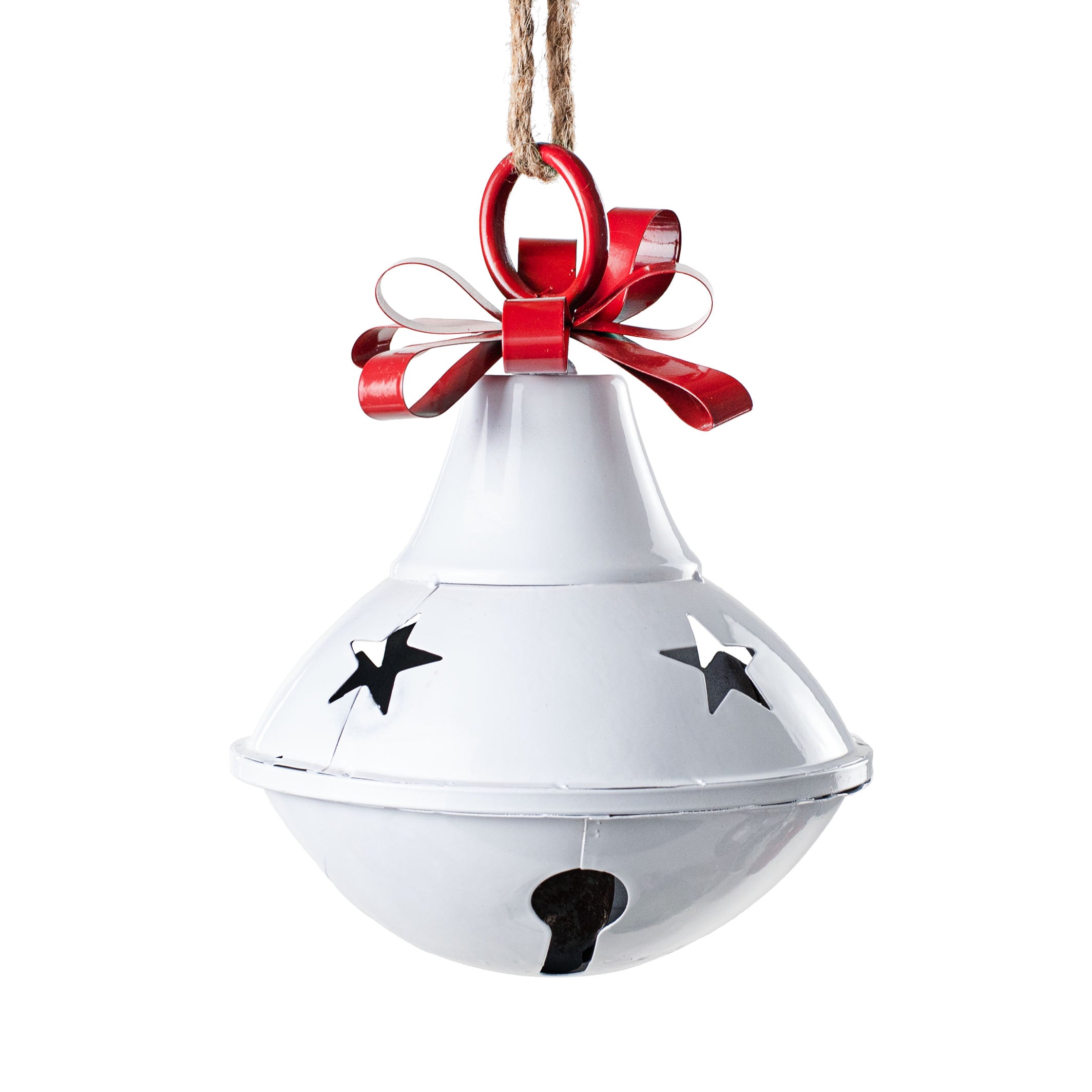 8.5" Metal Saucer Bell: White & Red