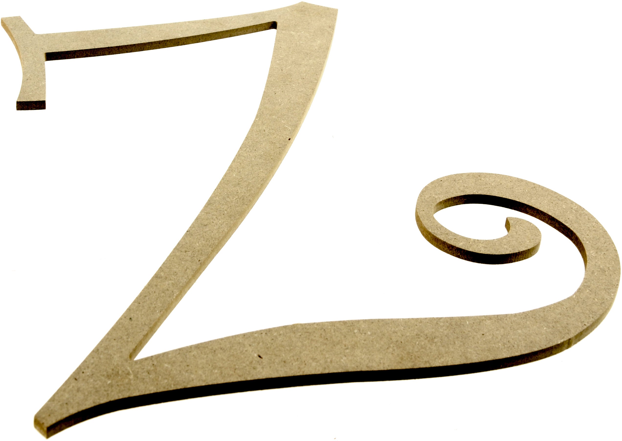 14" Decorative Wooden Curly Letter: Z
