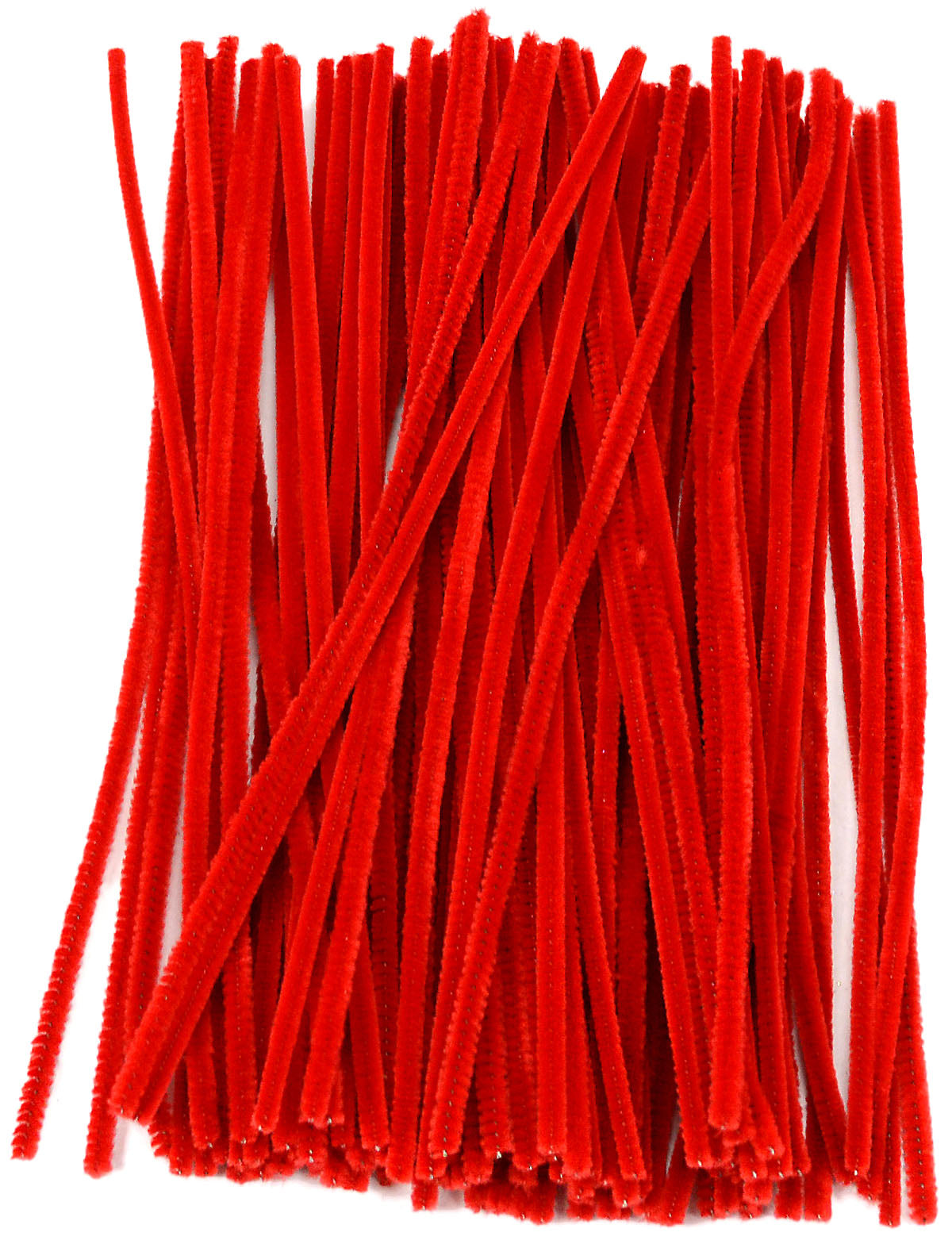 12" Pipe Cleaner Stems: 6mm Chenille Red (100)