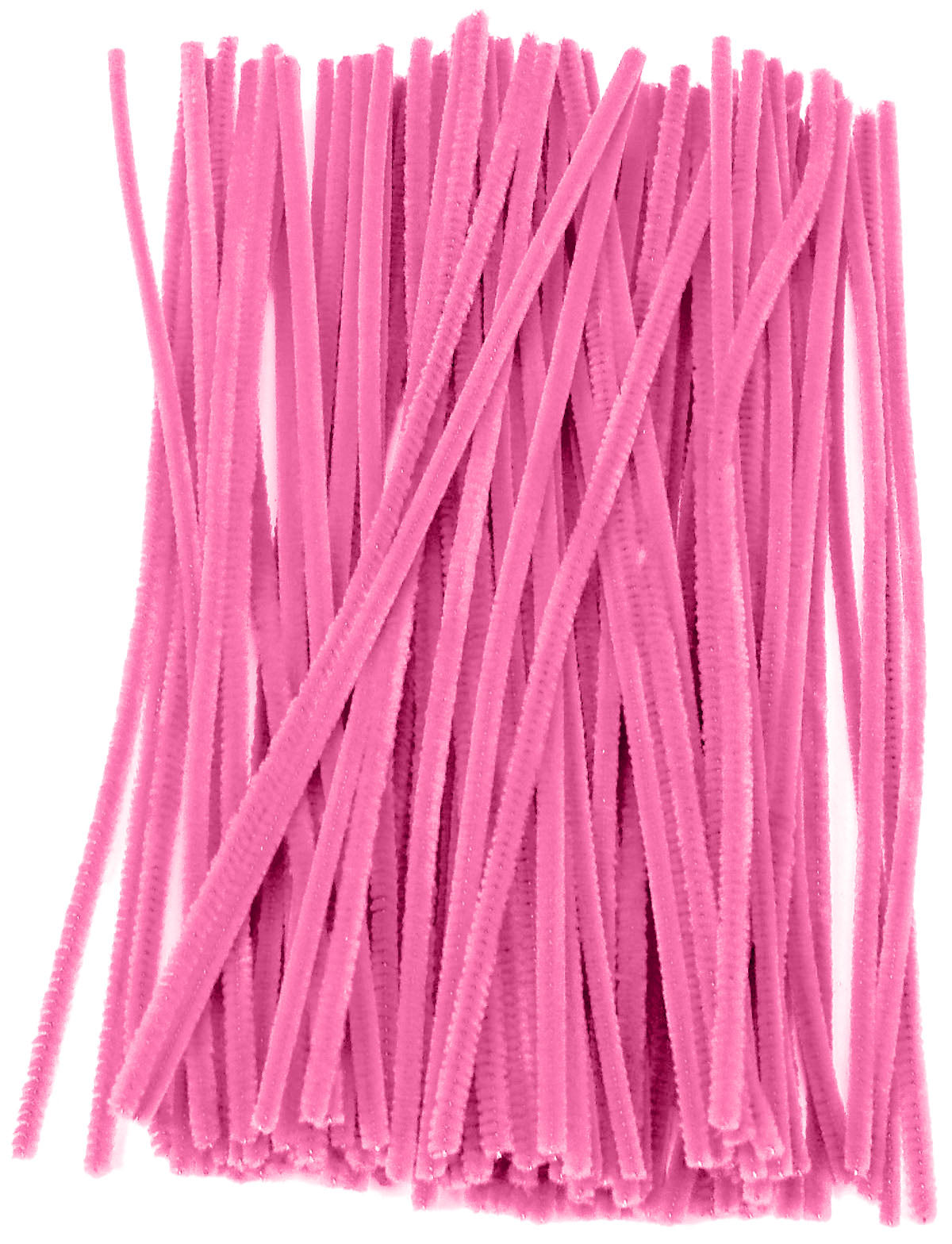 12" Pipe Cleaner Stems: 6mm Chenille Pink (100)