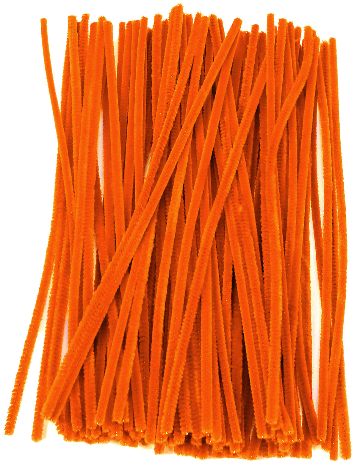 12" Pipe Cleaner Stems: 6mm Chenille Orange (100)