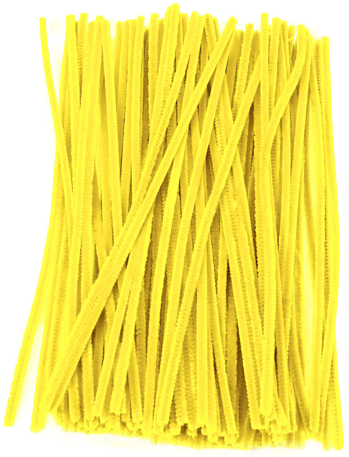 12" Pipe Cleaner Stems: 6mm Chenille Yellow (100)