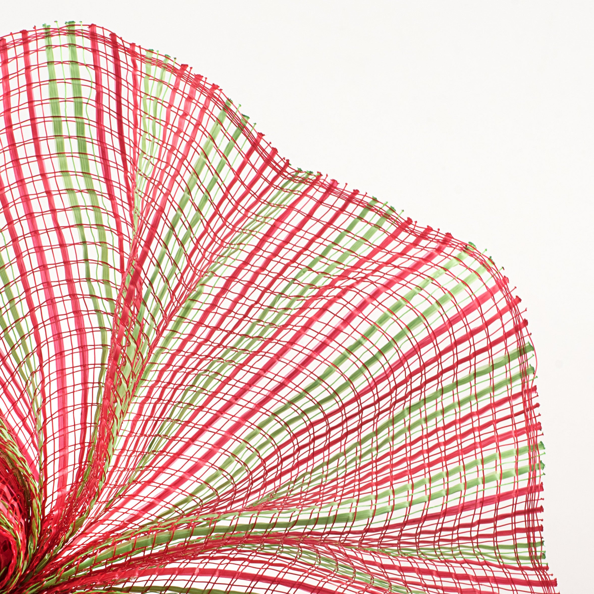 10" Wide Strip Mesh: Red & Lime Green