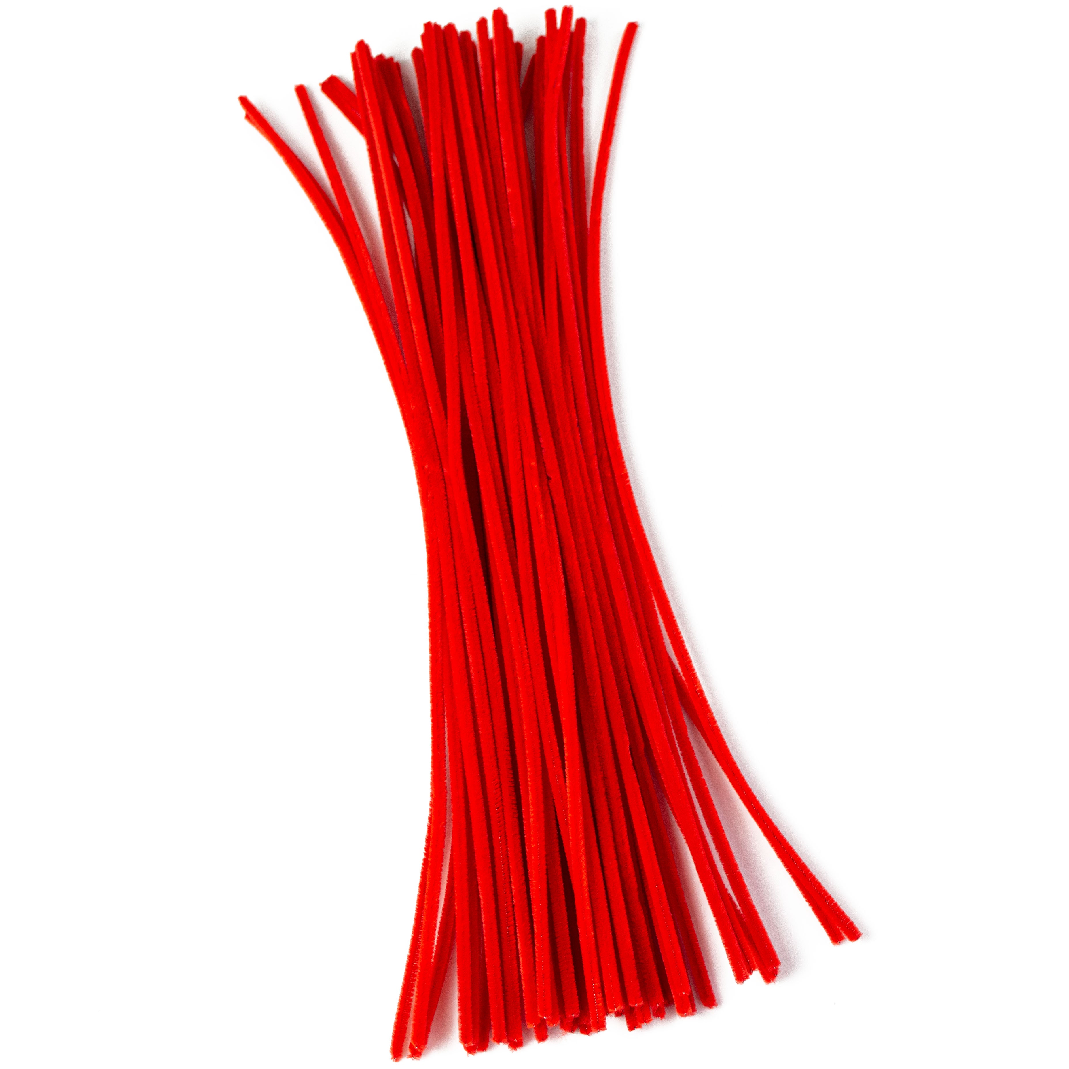 20" Pipe Cleaner Stems: 6mm Chenille Red (50)