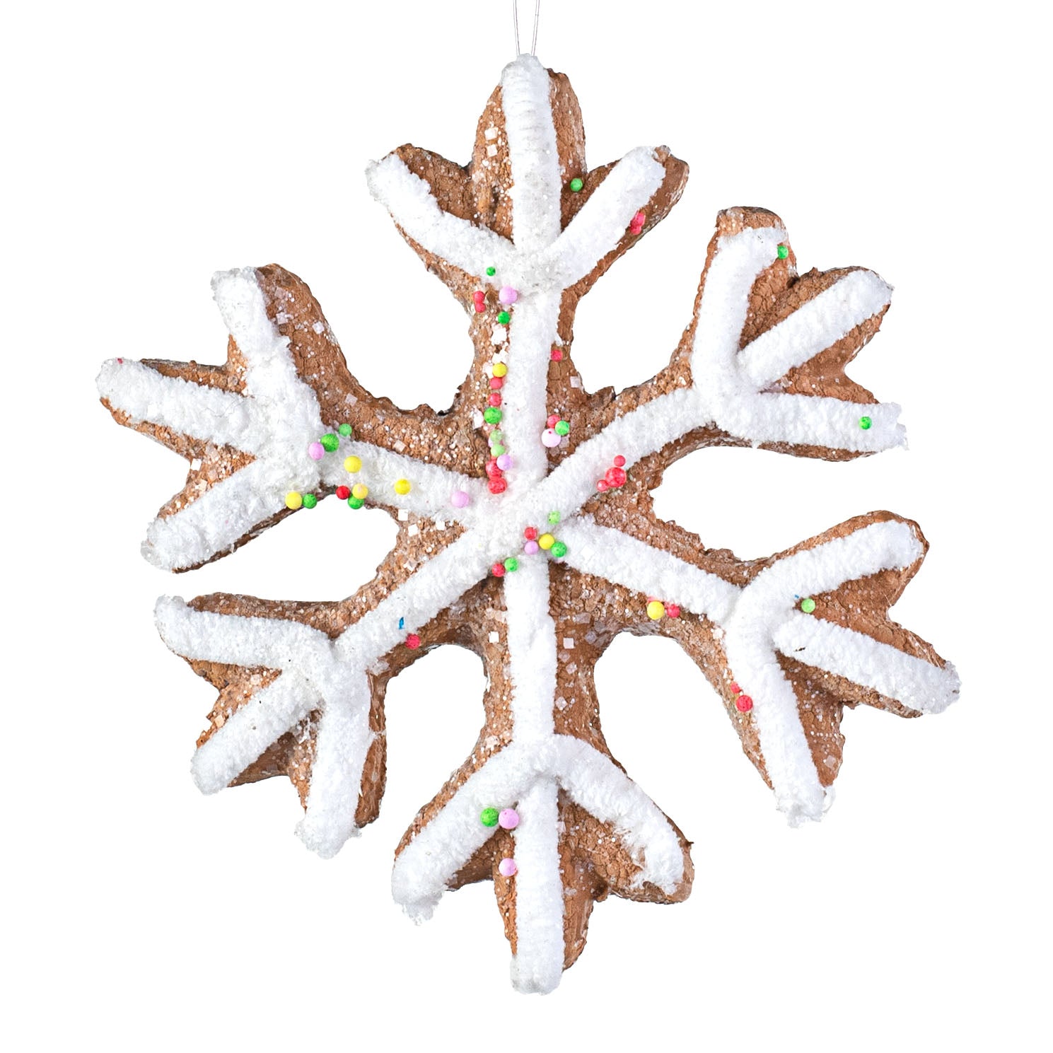 7" Snowflake Cookie Ornament: White