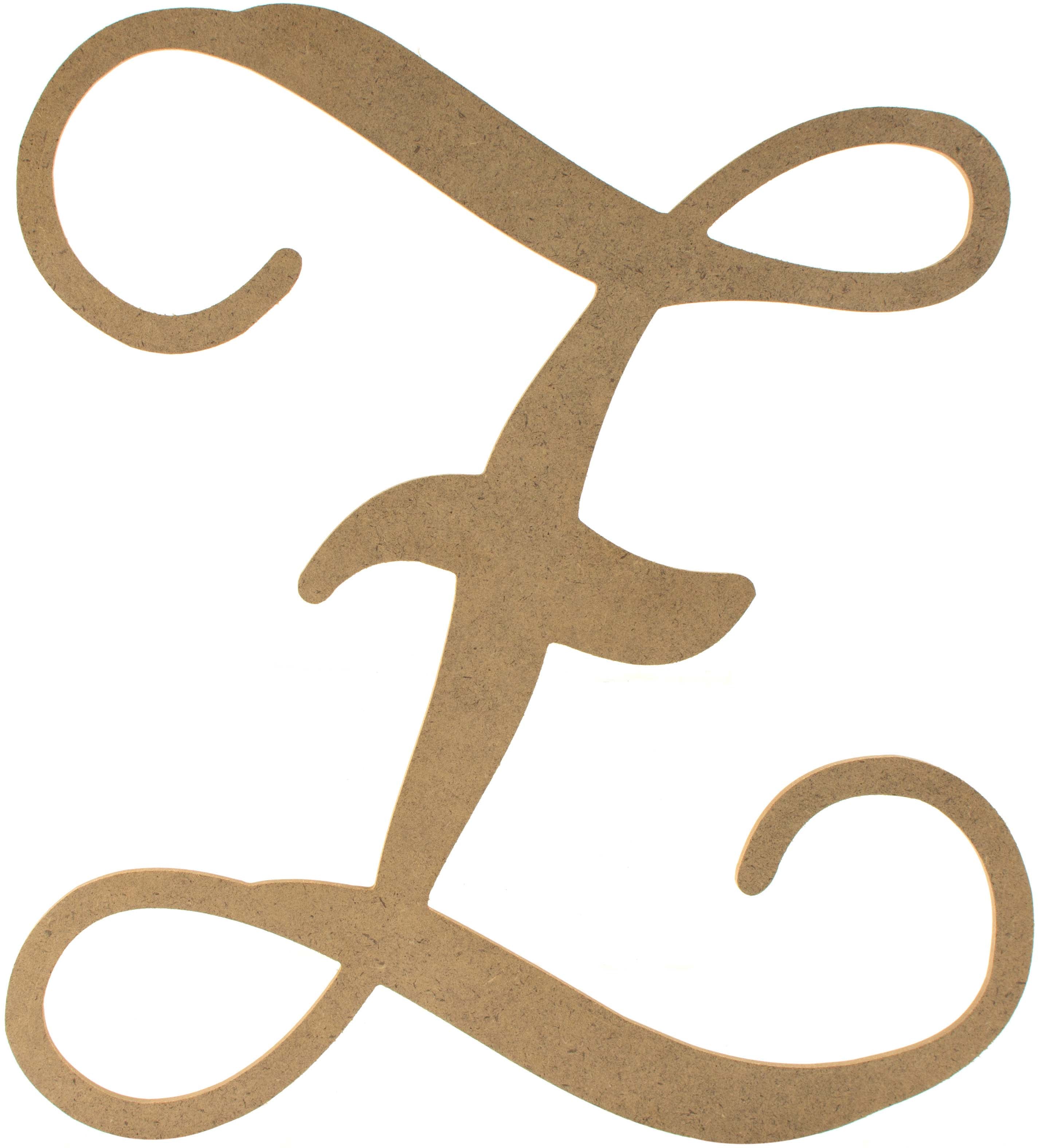 12" Wood Letter Vine Monogram: Z