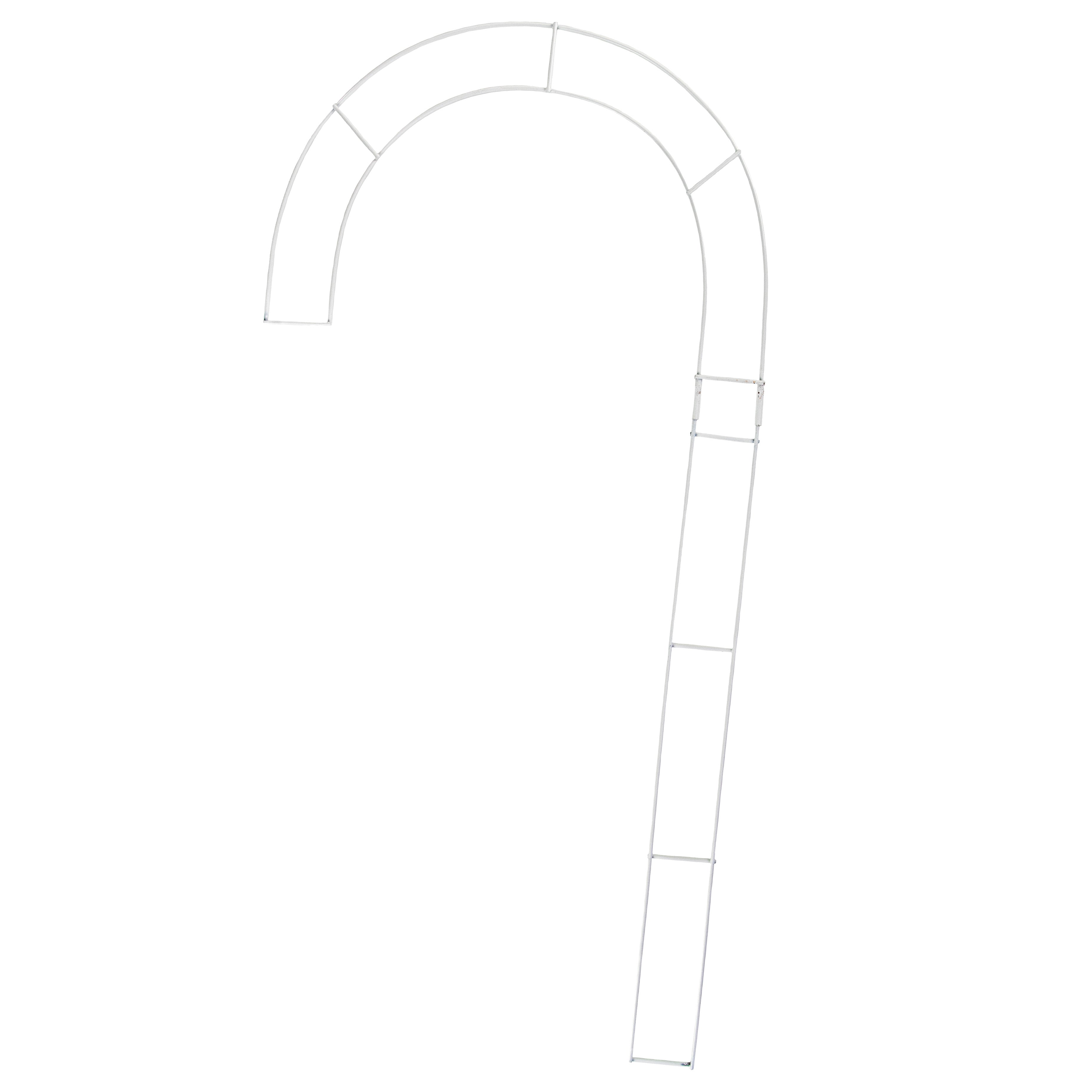 30" Metal Wire Candy Cane Form: White