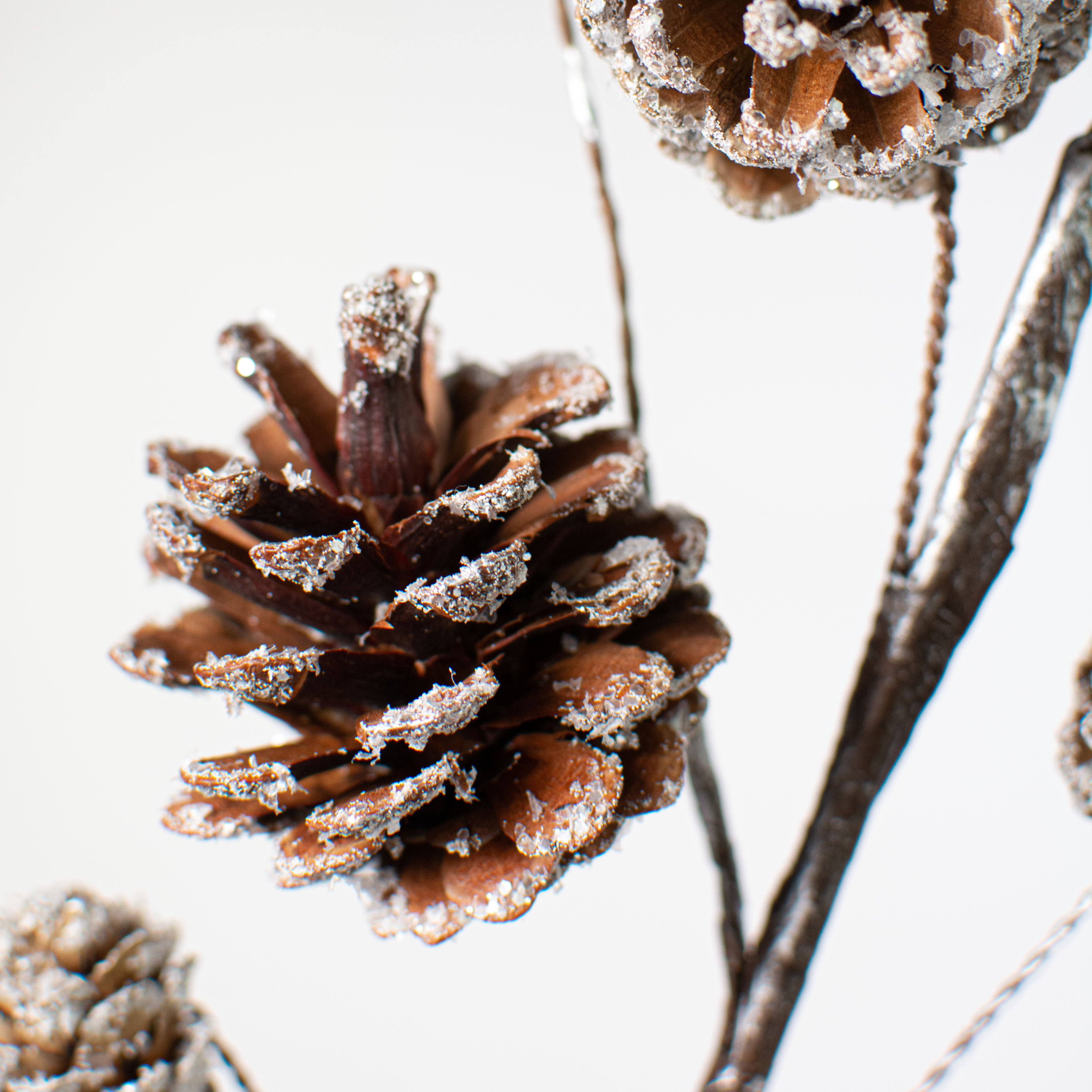 25" Frosted Pinecone Spray