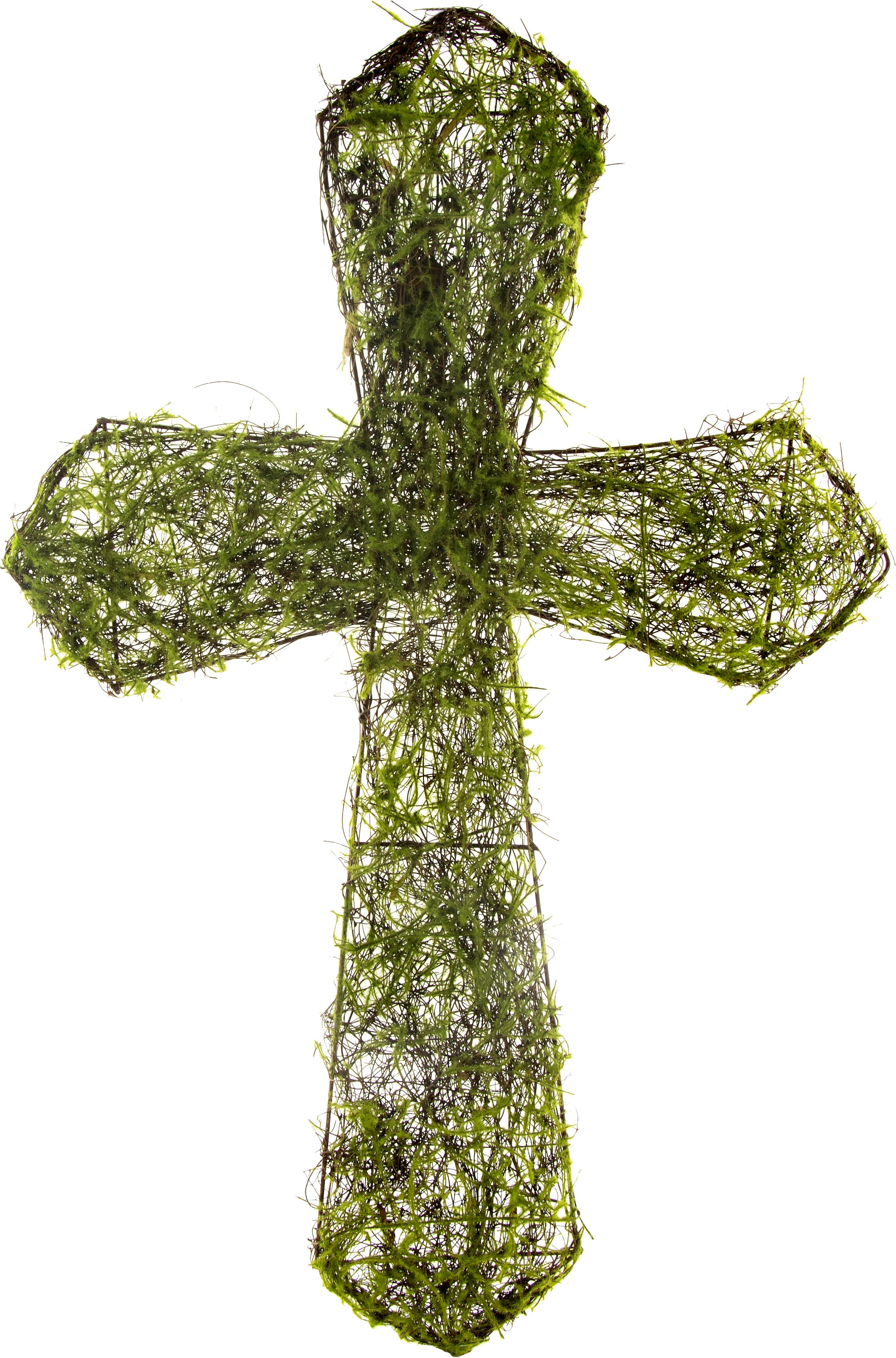 22" Green Moss Cross