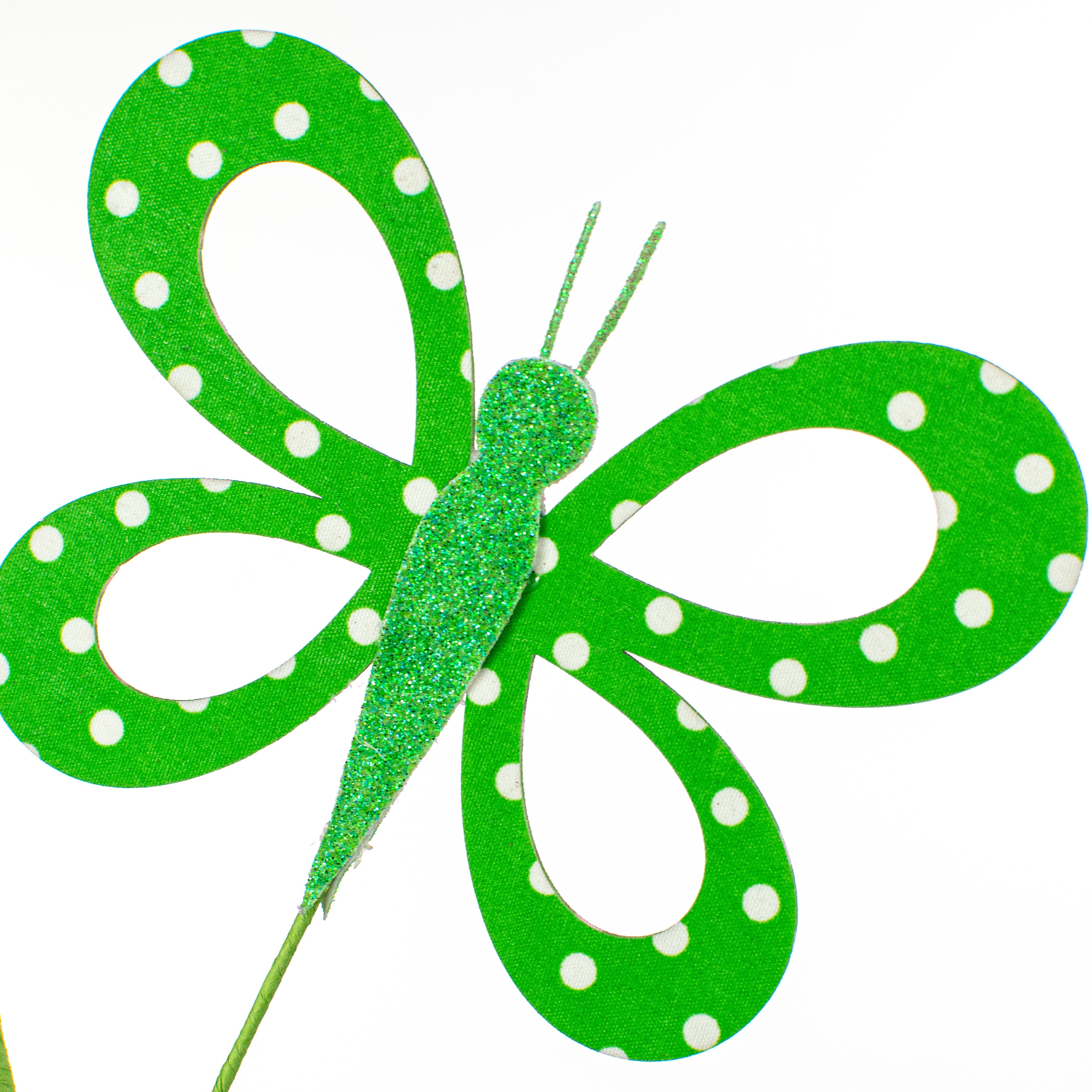 26" Fabric Hollow Butterfly Spray: Green