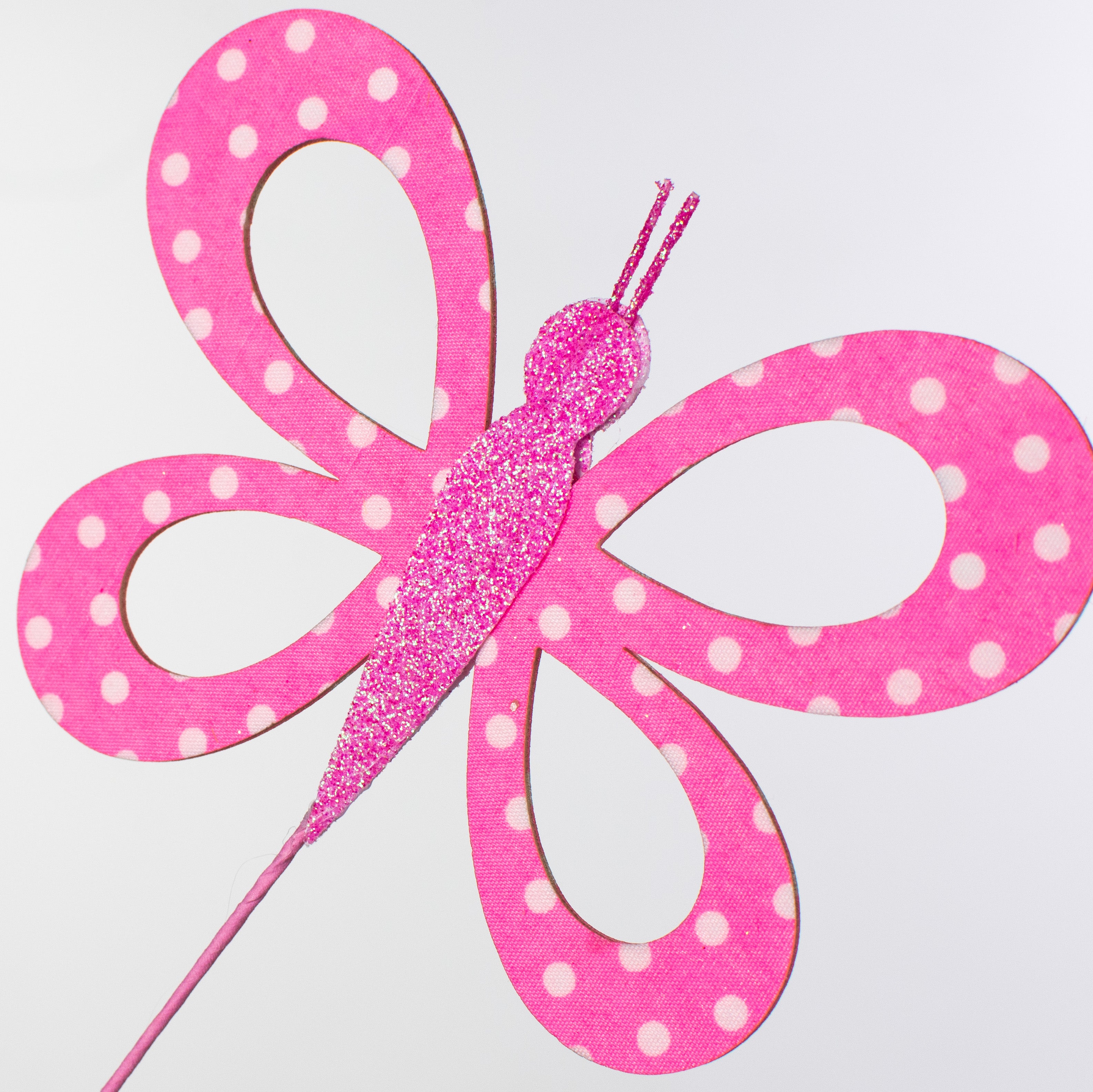 26" Fabric Hollow Butterfly Spray: Light Pink