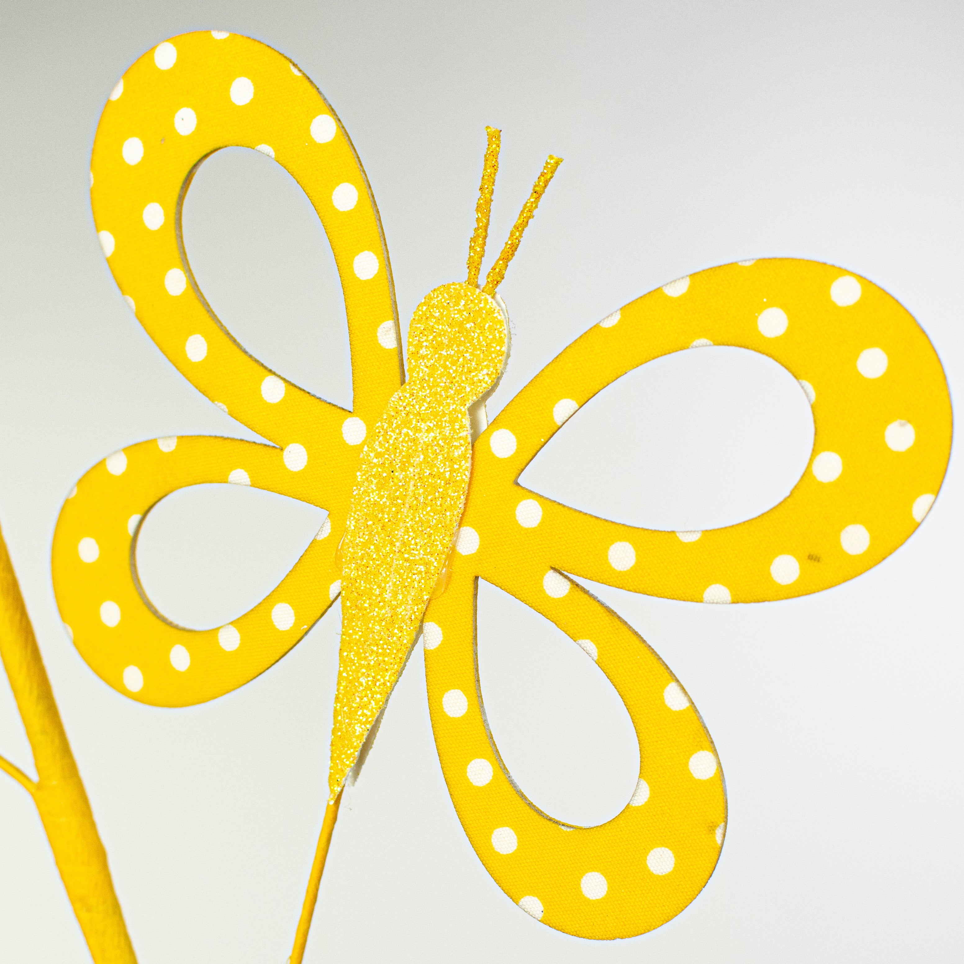26" Fabric Hollow Butterfly Spray: Yellow
