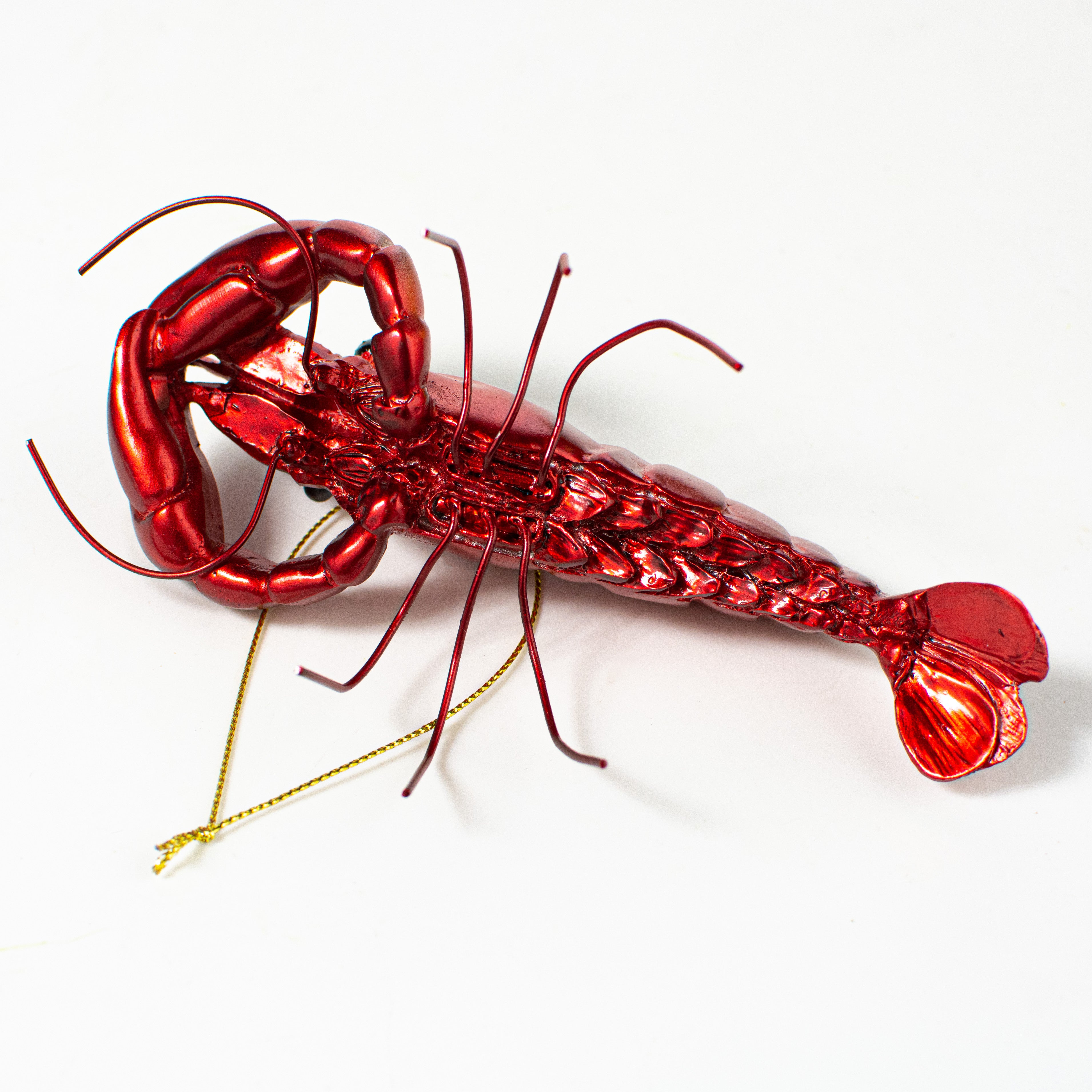 5.5" Crawfish Ornament: Metallic Red