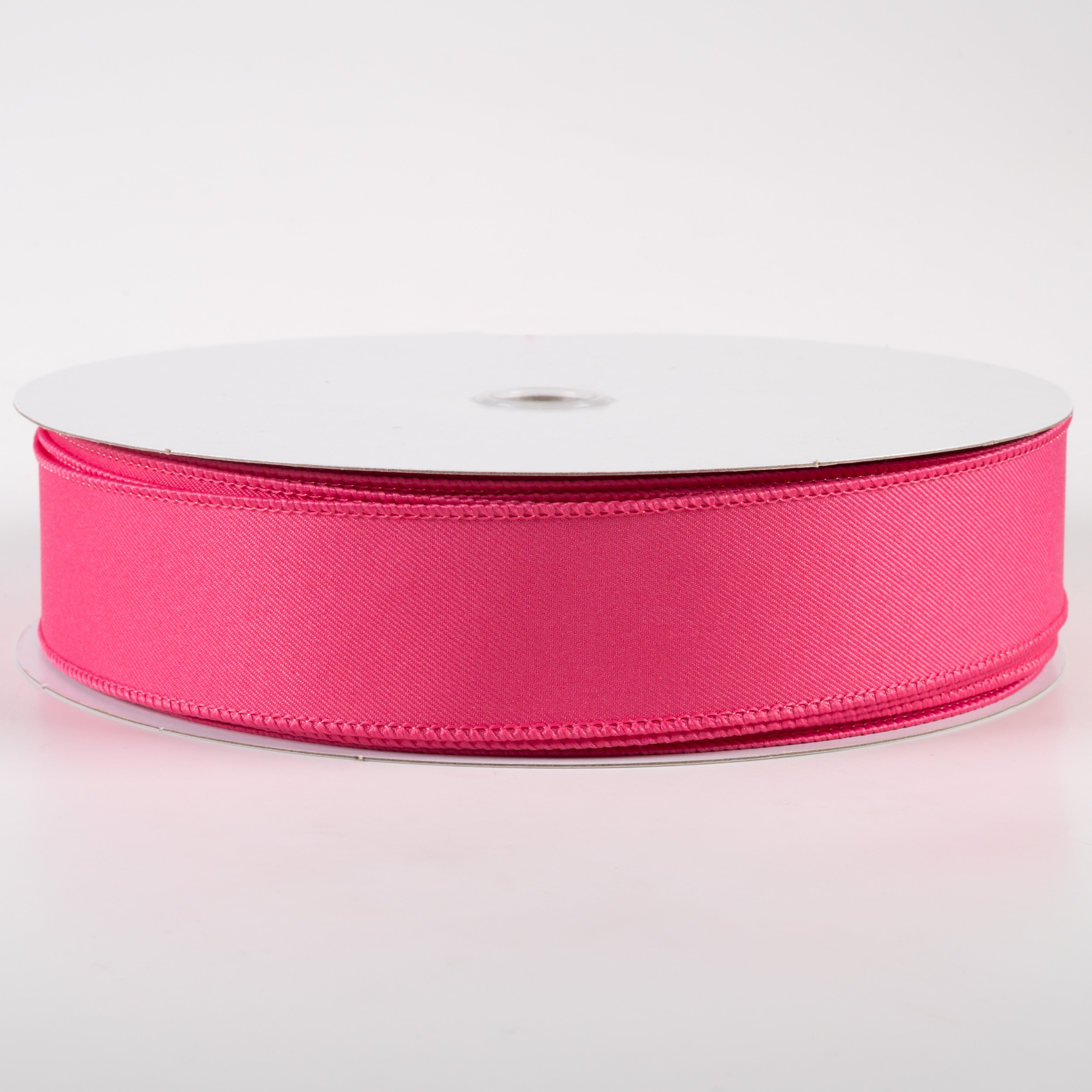 1.5" Diagonal Weave Fabric Ribbon: Hot Pink (50 Yards)