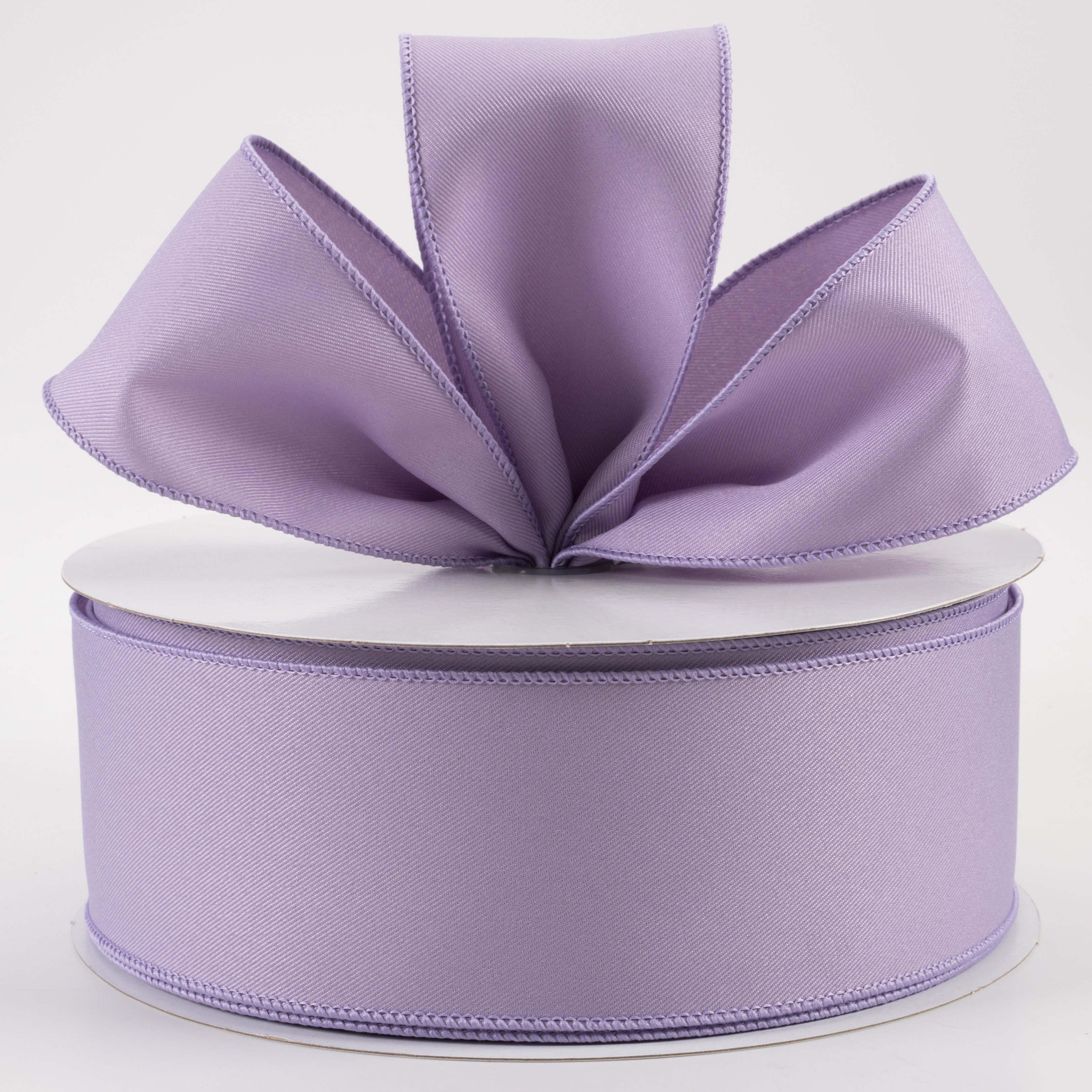 2.5" Diagonal Weave Fabric Ribbon: Lavender (50 Yards)