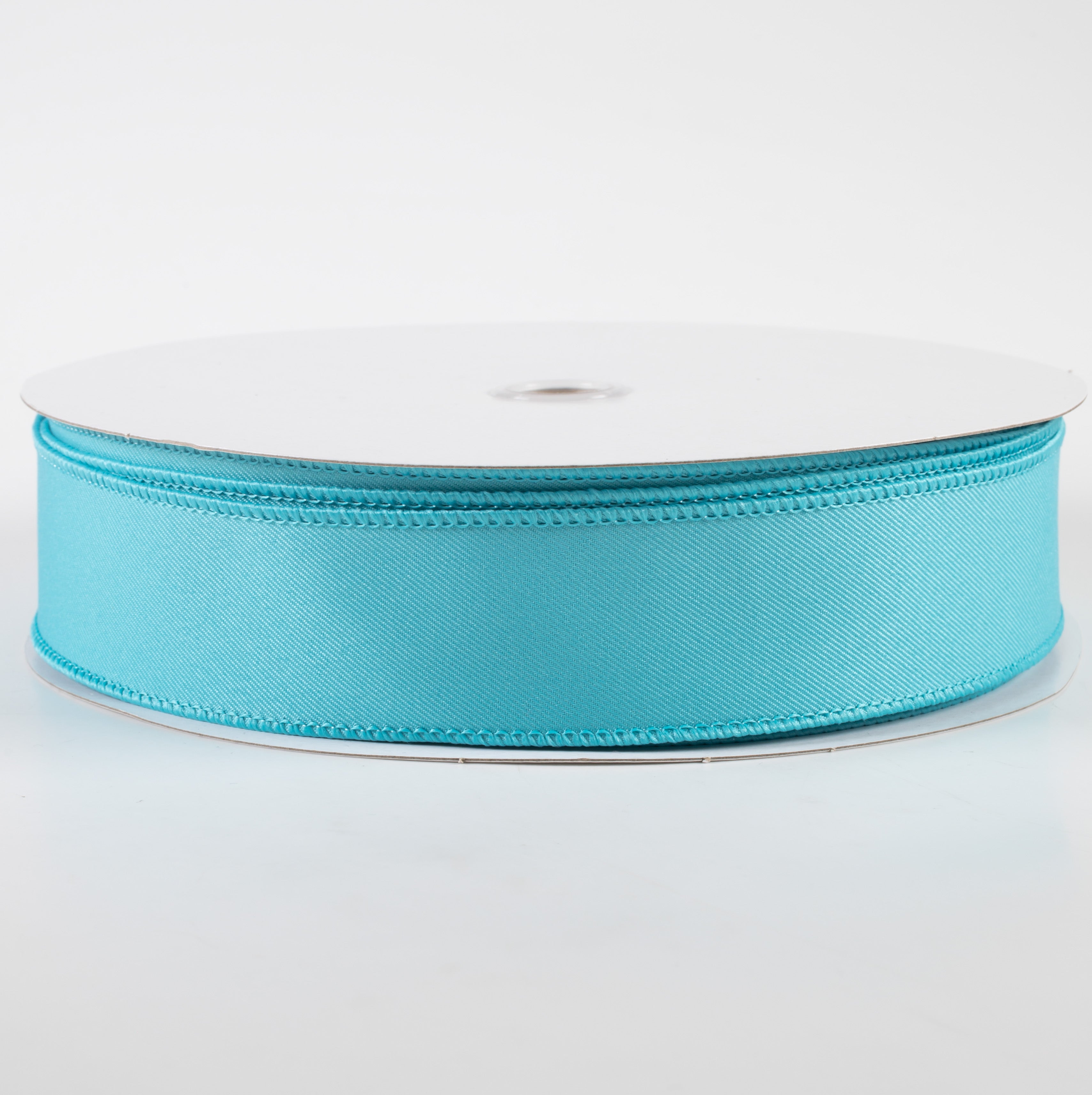 1.5" Diagonal Weave Fabric Ribbon: Turquoise (50 Yards)