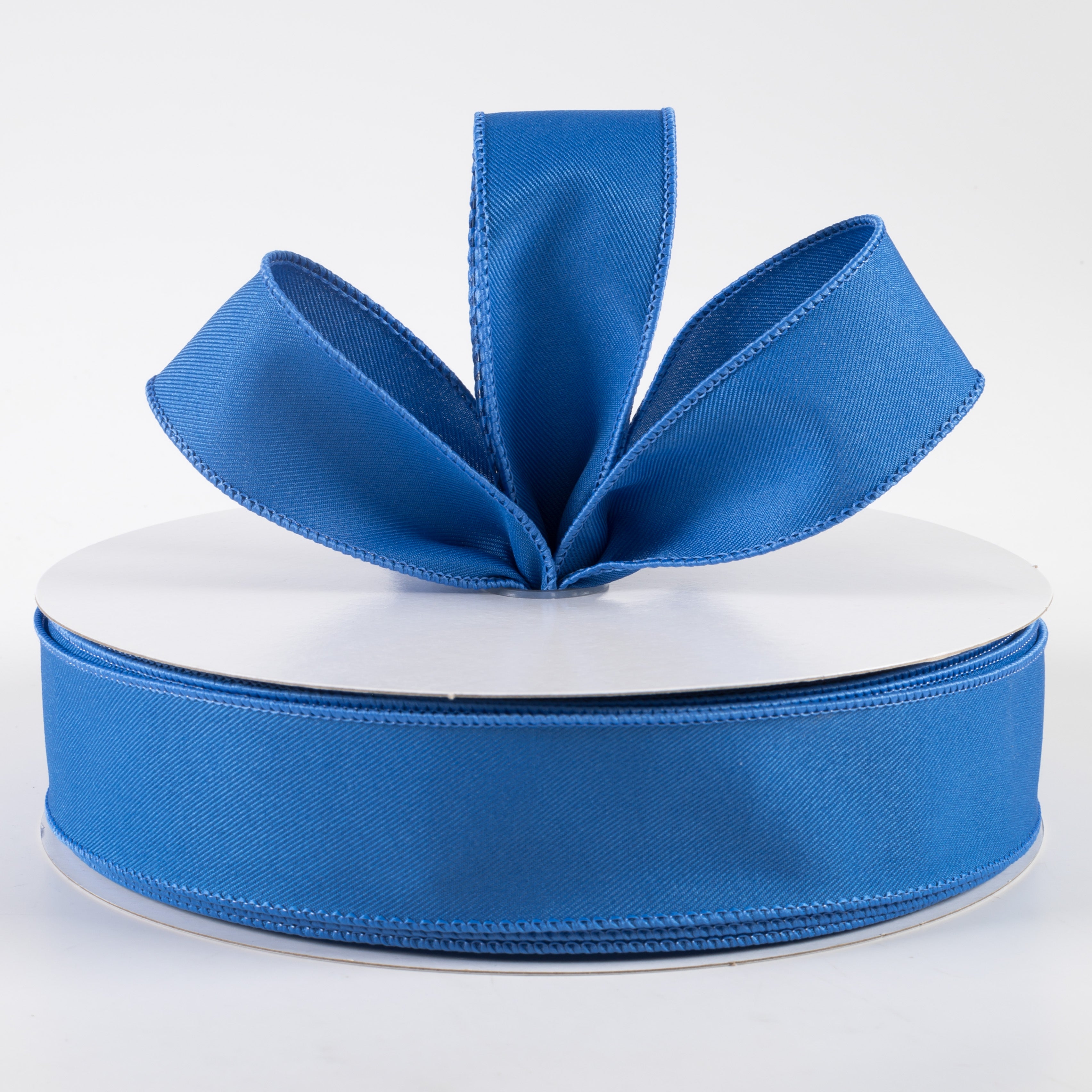 1.5" Diagonal Weave Fabric Ribbon: Royal Blue (50 Yards)
