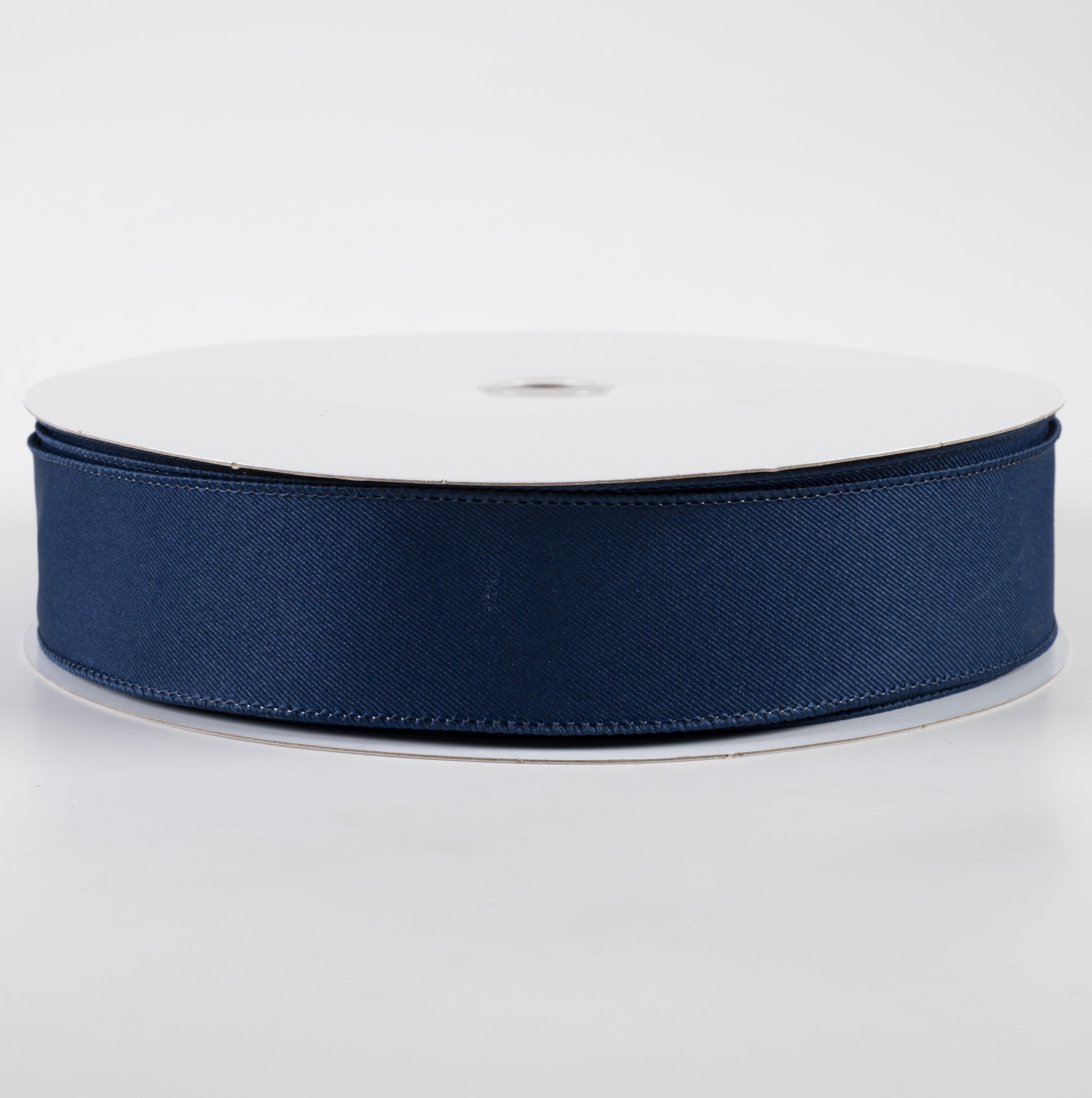 1.5" Diagonal Weave Fabric Ribbon: Navy Blue (50 Yards)