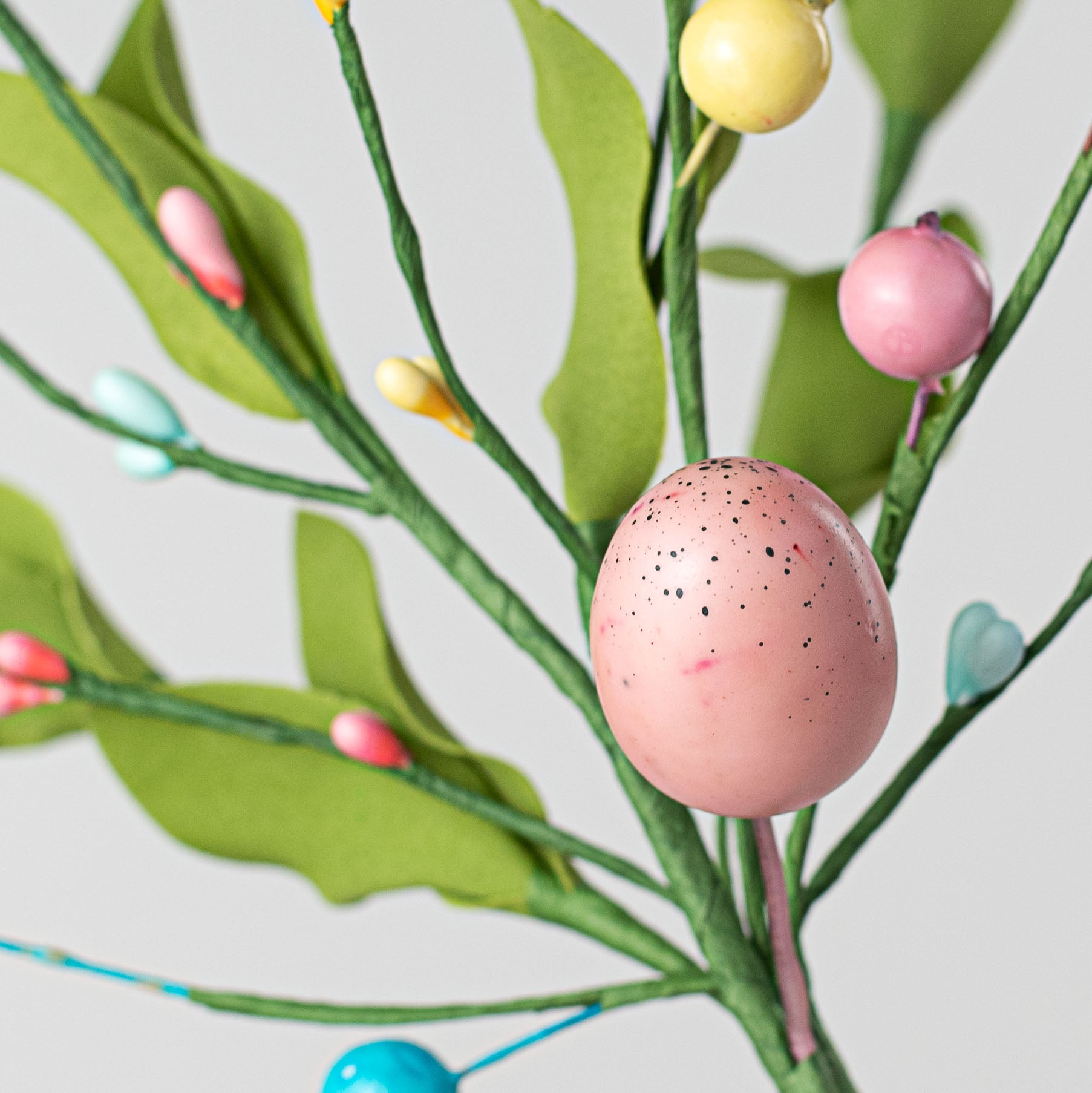 12" Easter Eggs and Herb Leaves Pick