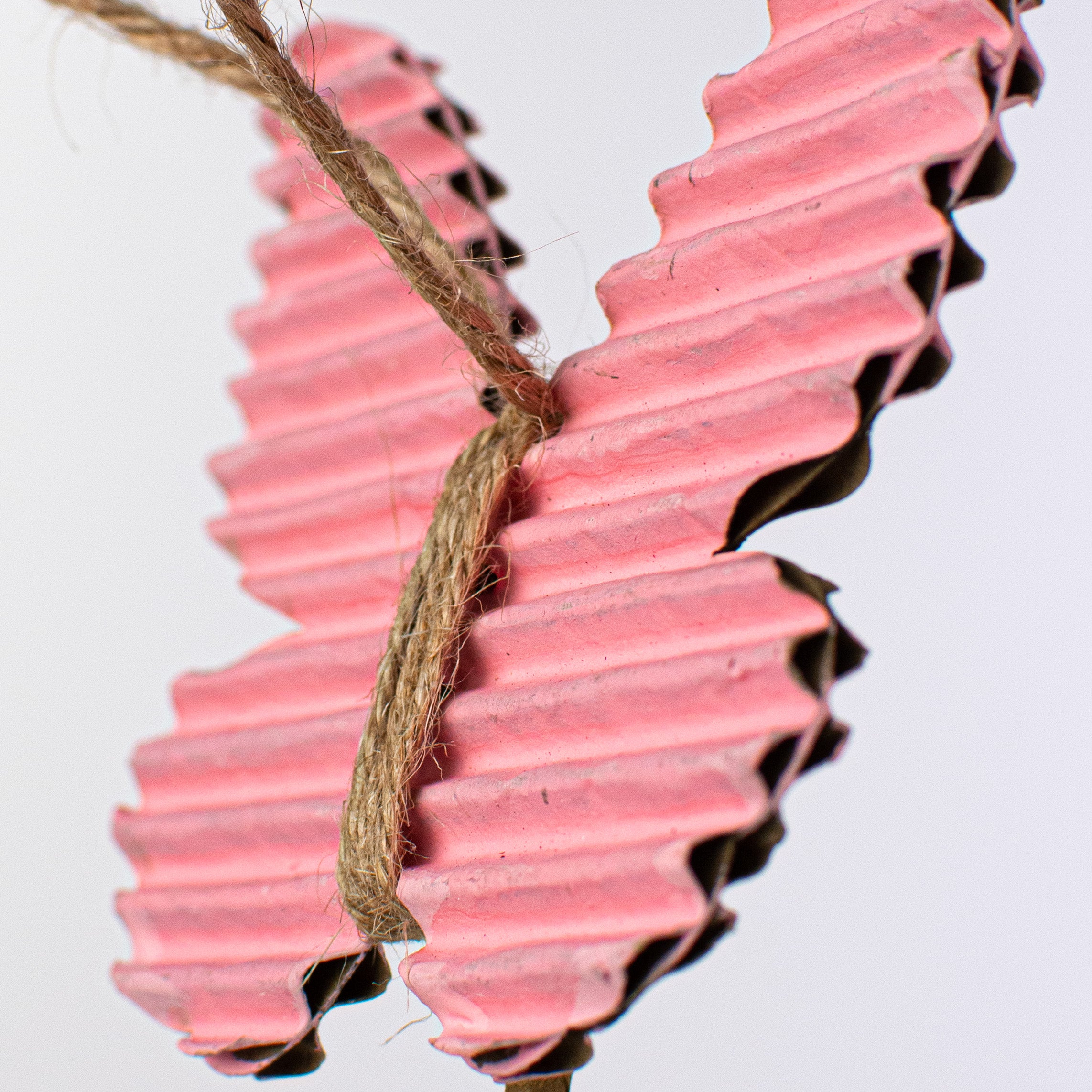 21" Rustic Corrugated Butterfly Pick: Pink
