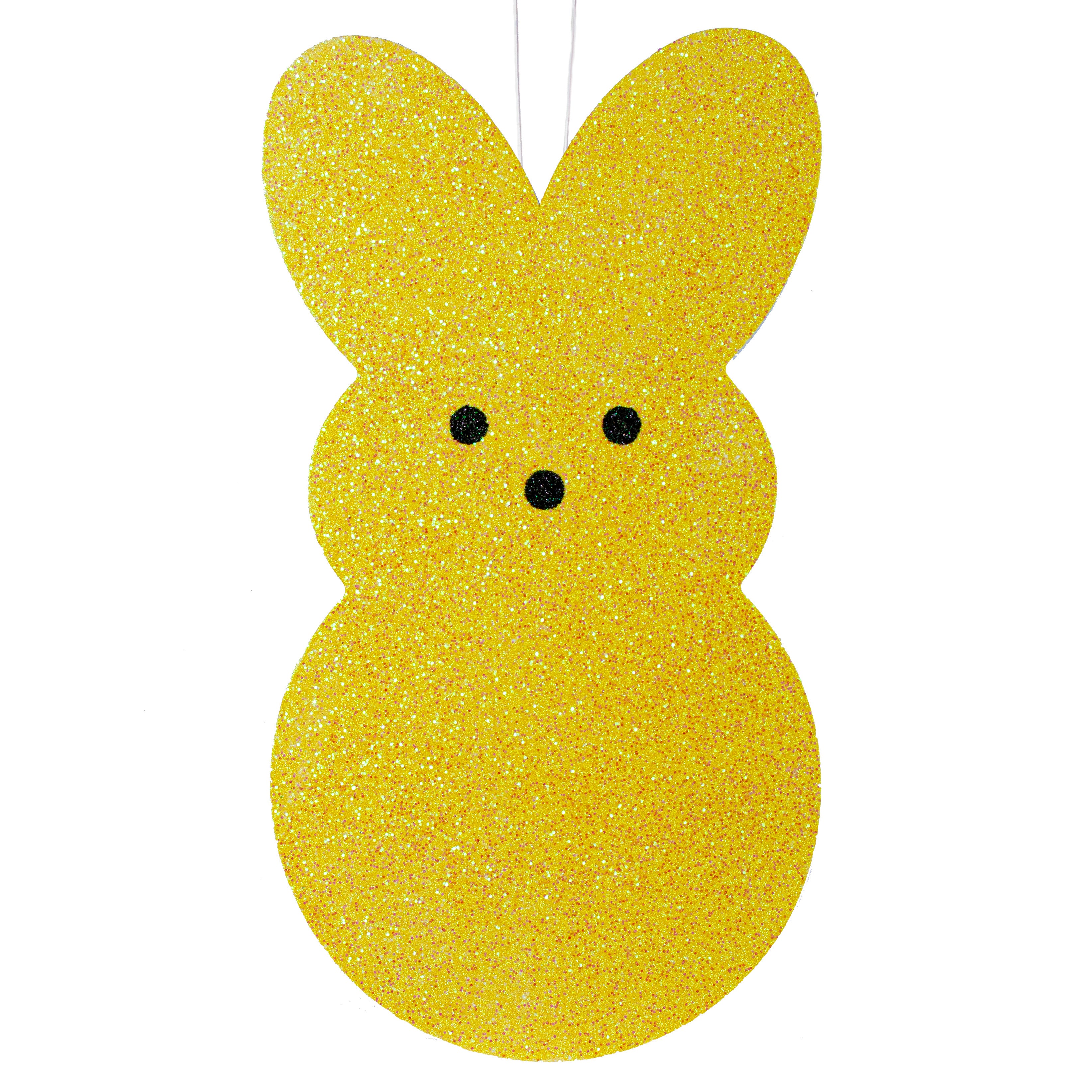 20" Glittered Polyfoam Sugar Bunny: Yellow