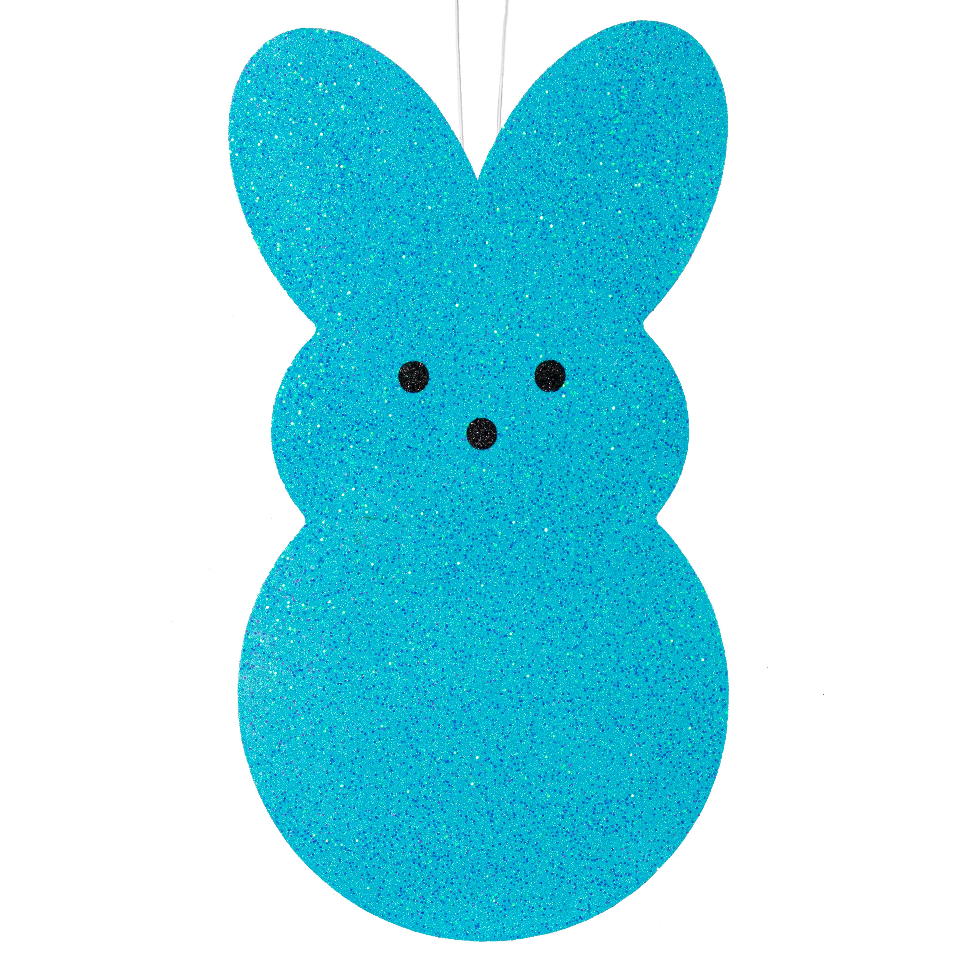20" Glittered Polyfoam Sugar Bunny: Turquoise