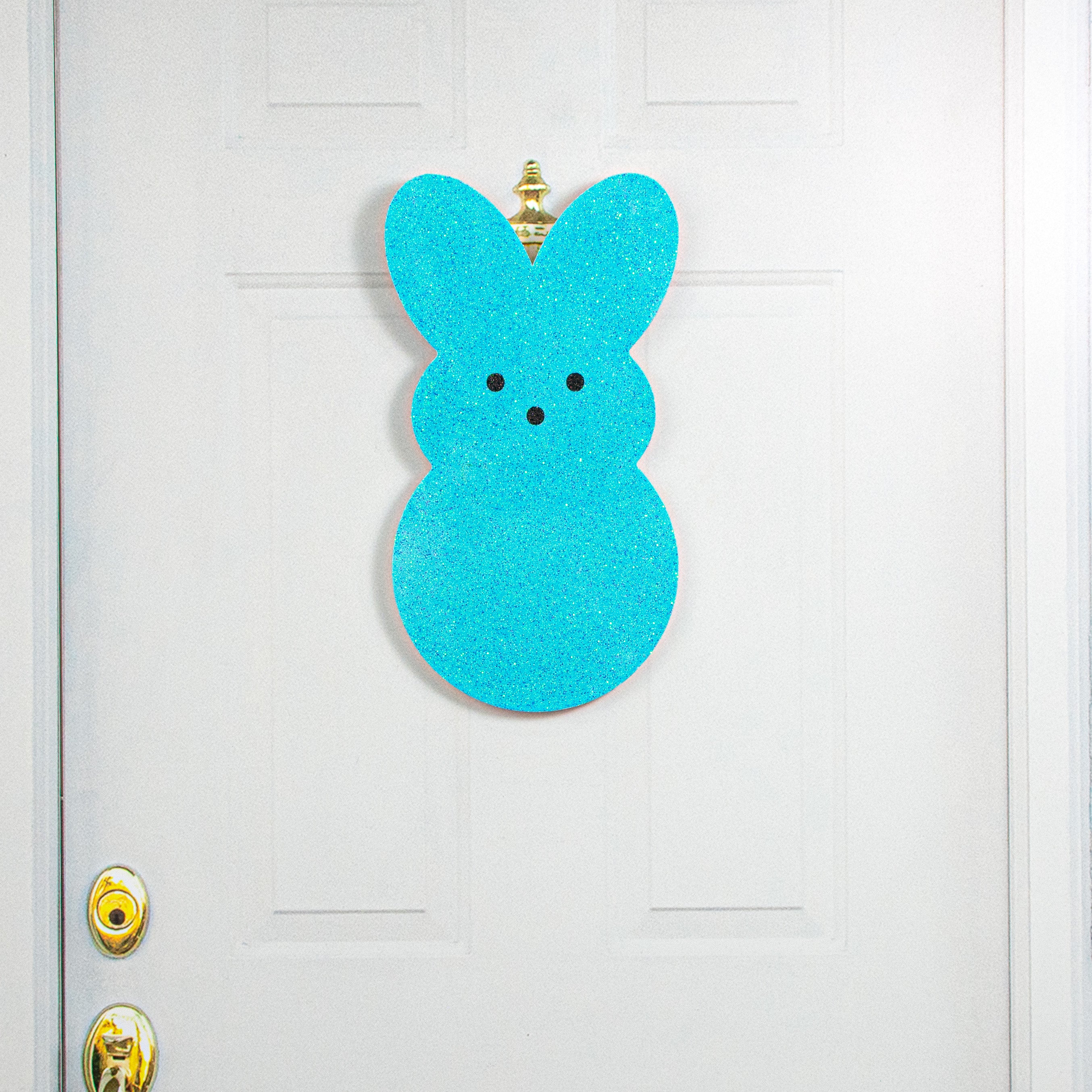 20" Glittered Polyfoam Sugar Bunny: Turquoise