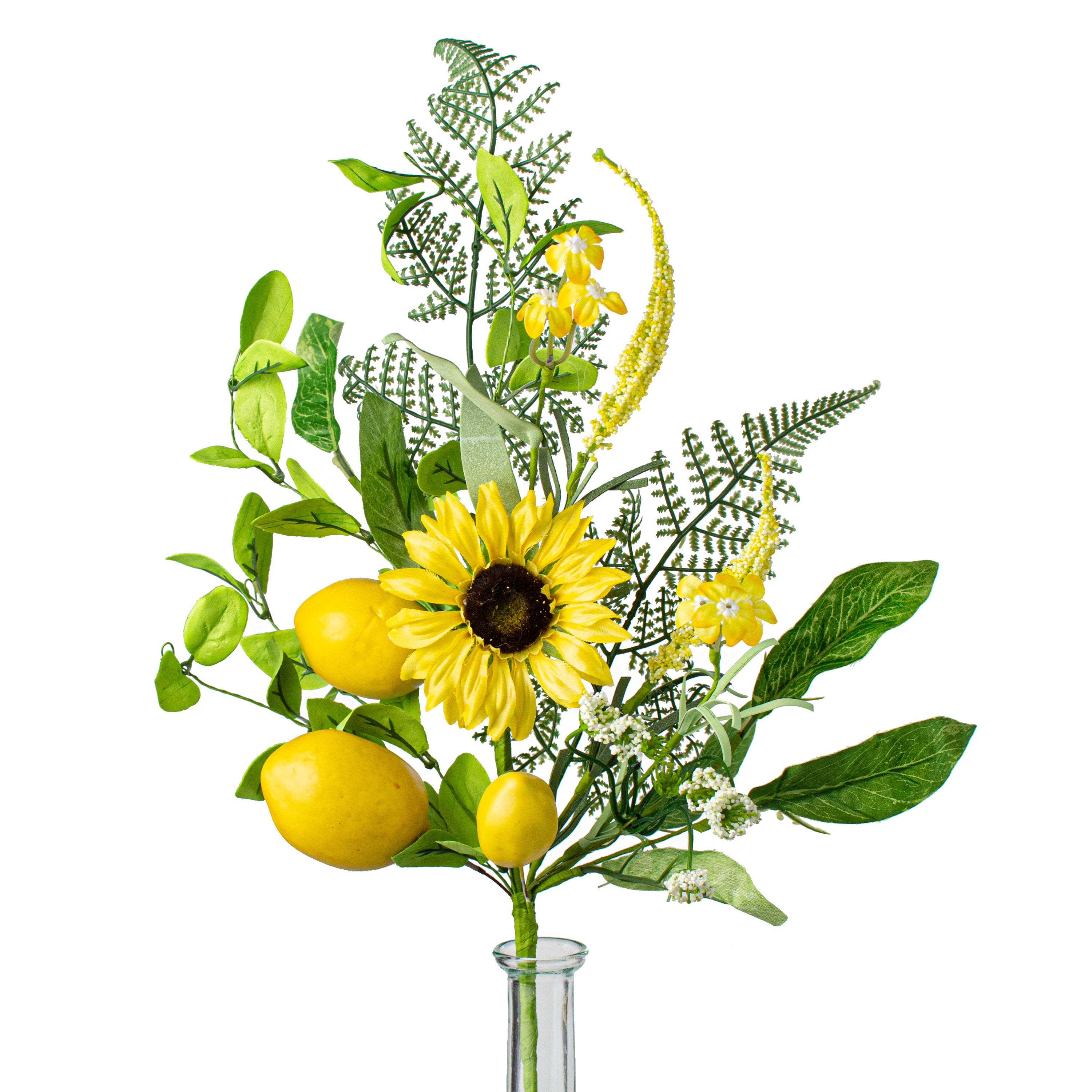 20" Lemon Sunflower Blossom Spray