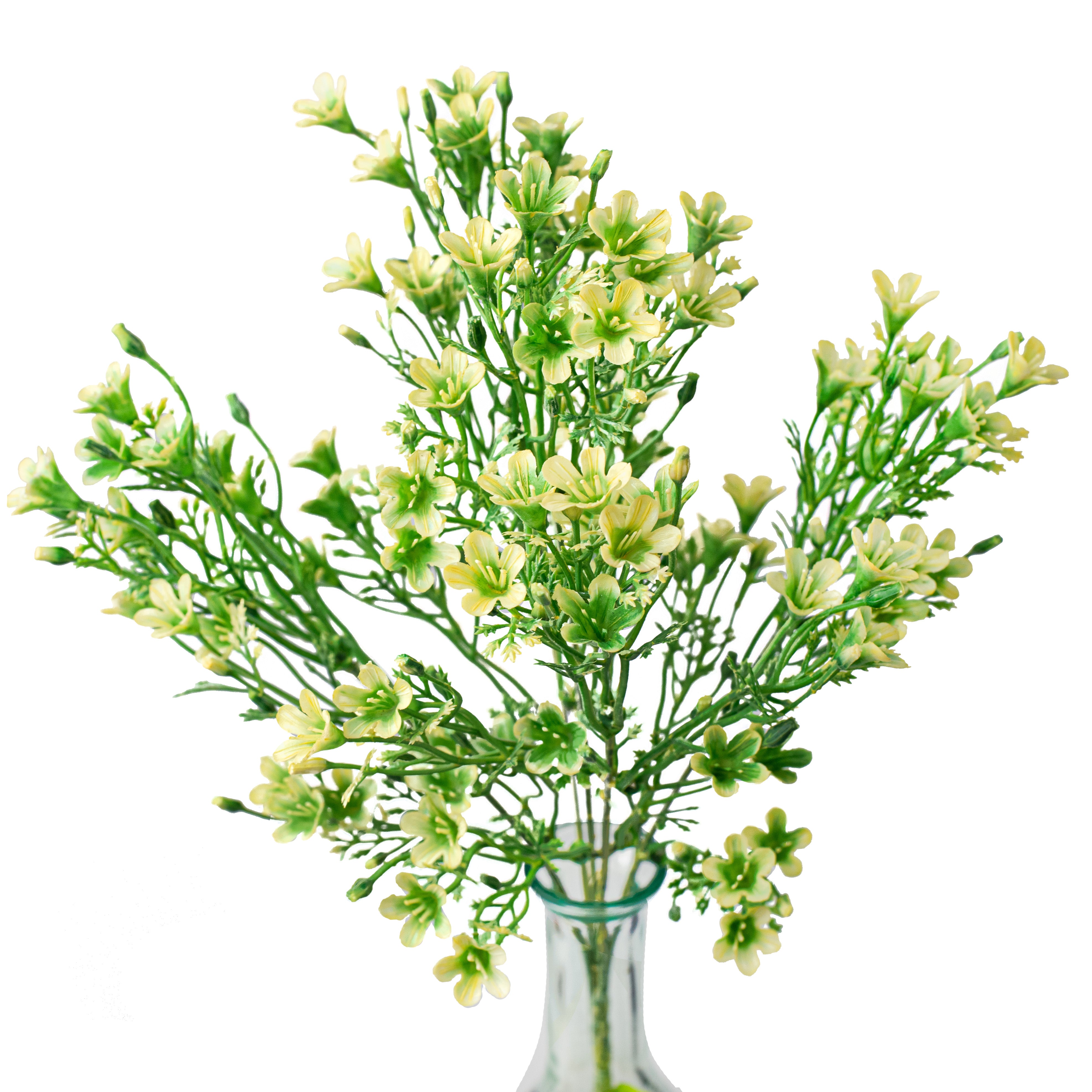 14" Plastic Wax Flower Bush: Cream
