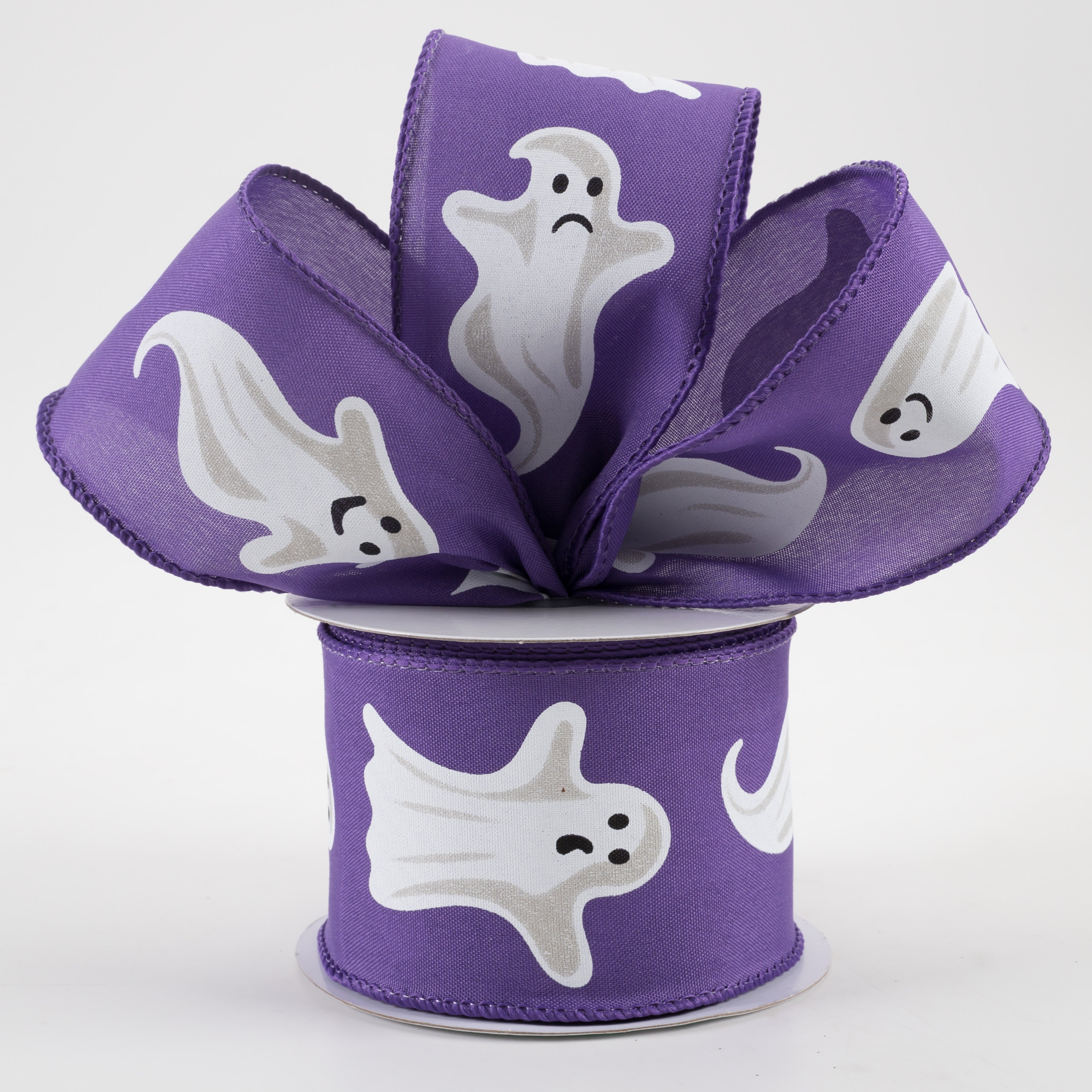 2.5" Ghosts Ribbon: Purple (10 Yards)