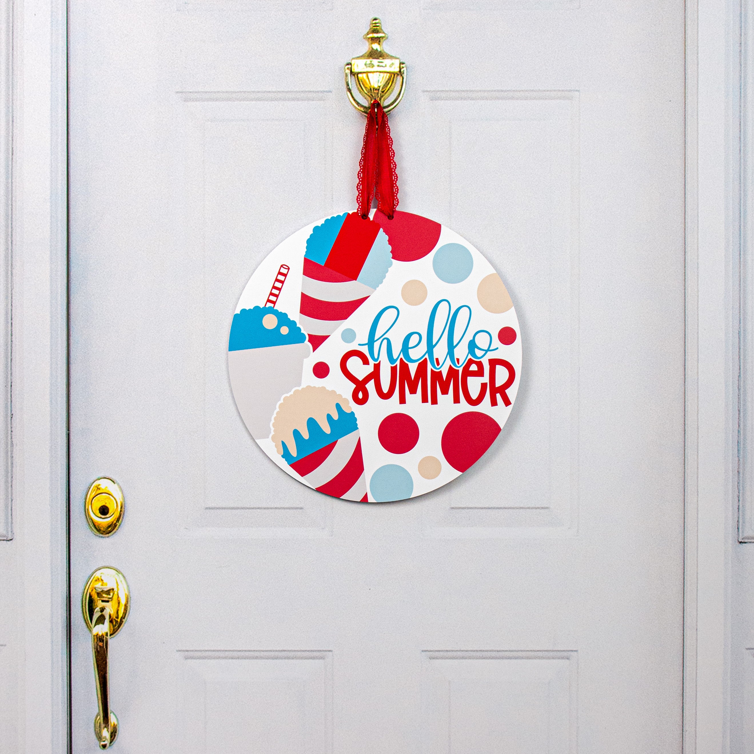 17" Waterproof Door Hanger: Hello Summer Snowcones