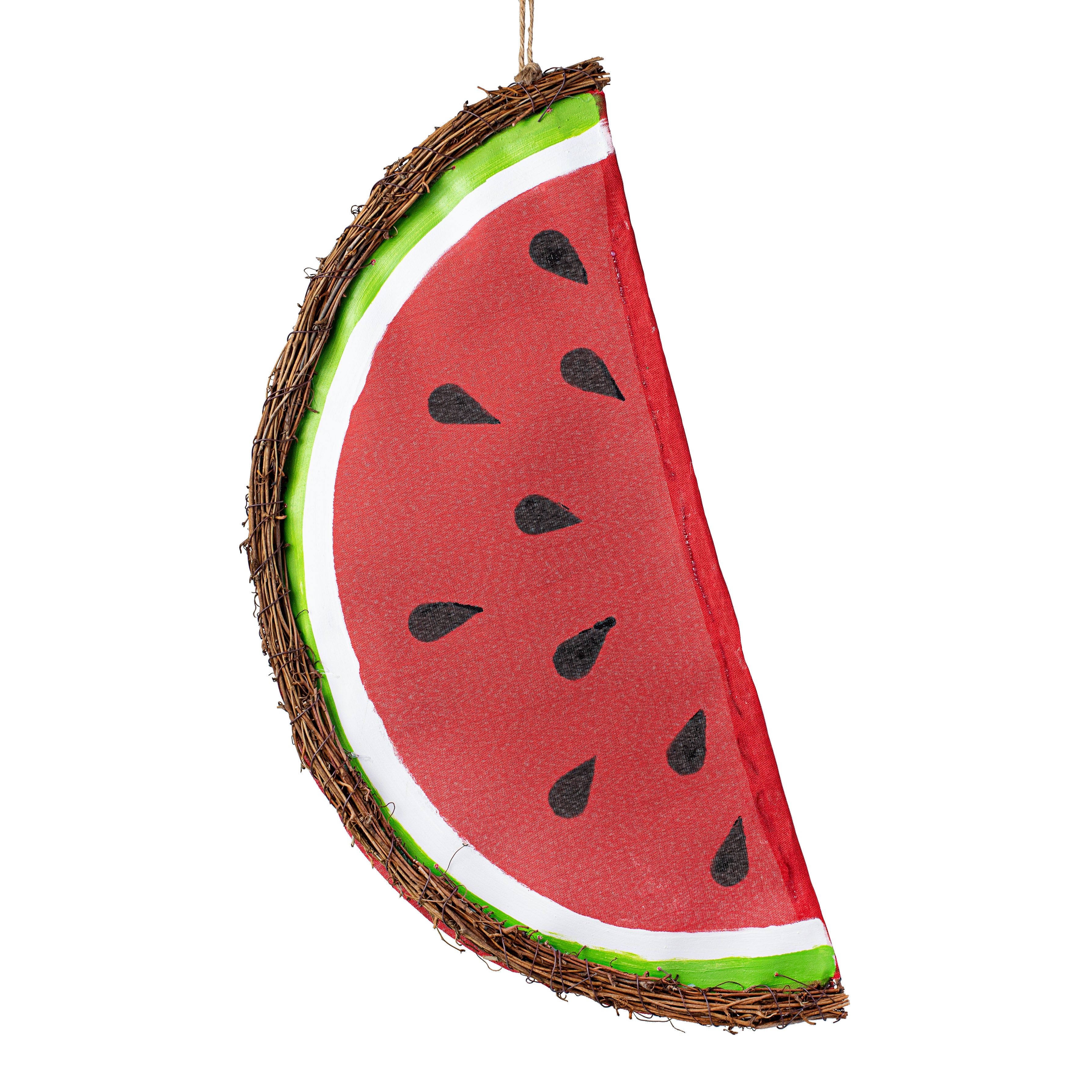 [IRREGULAR] 21" Grapevine Hanger: Watermelon Slice