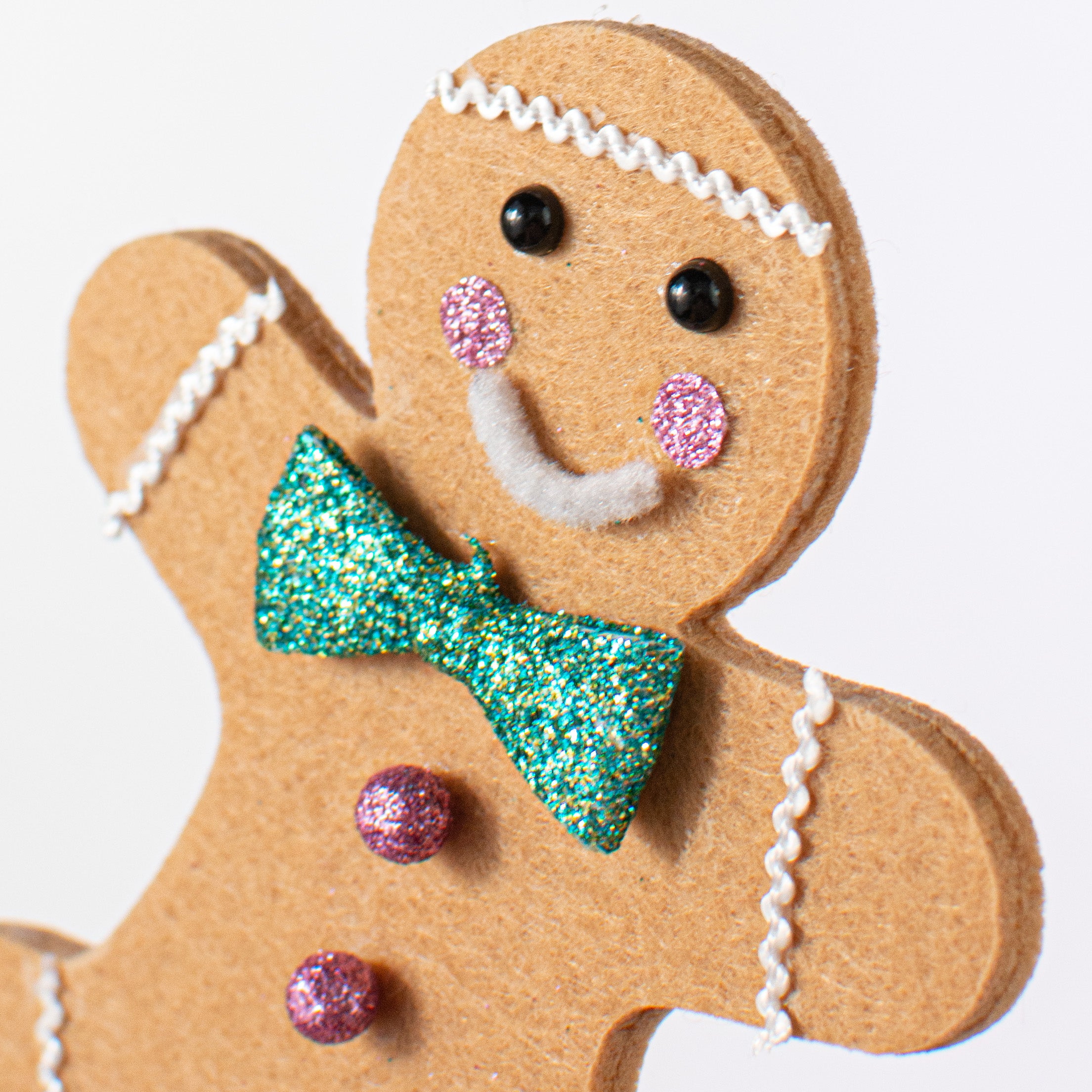 30" Gingerbread Men Pick: Mint & Pink