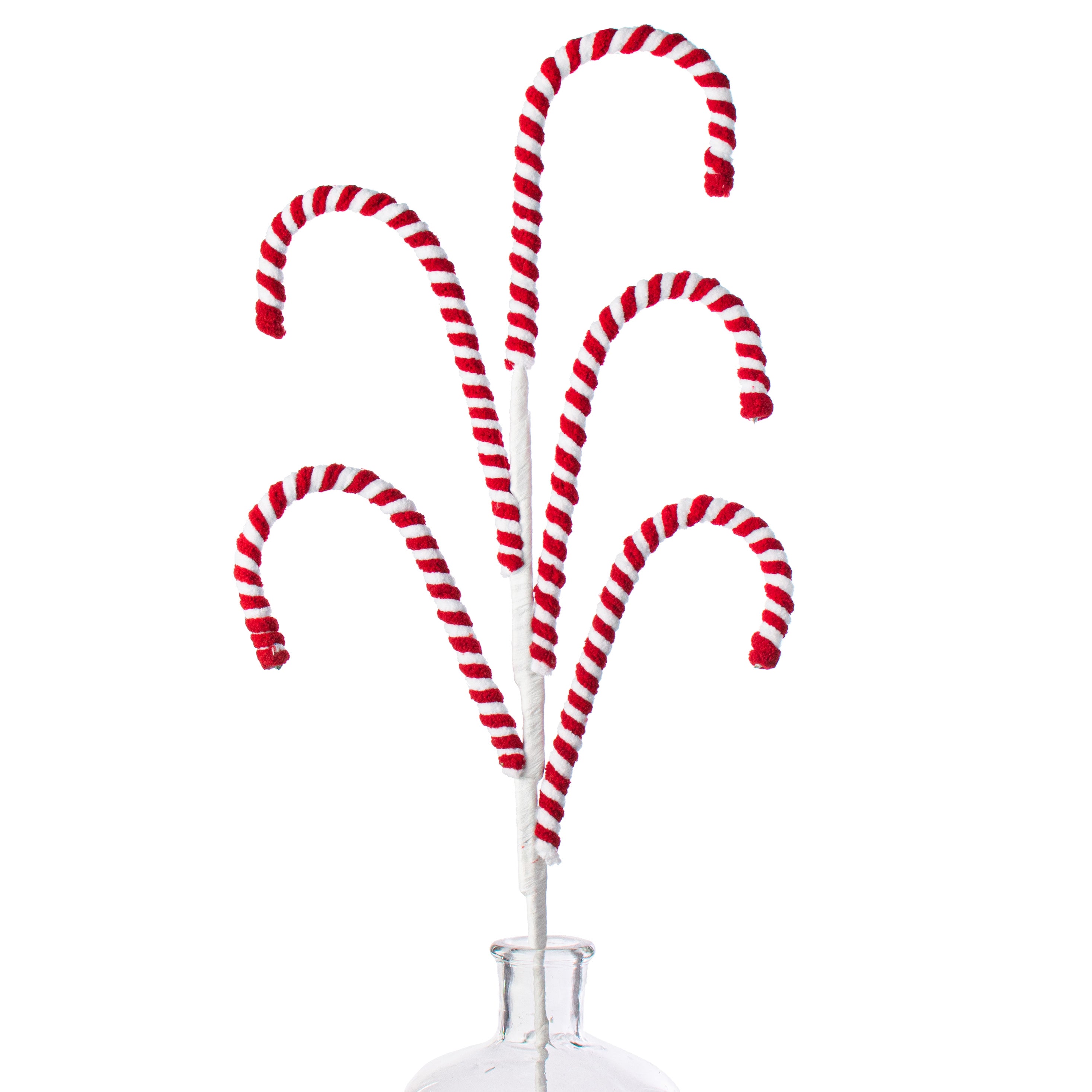 26" Candy Cane Spray: Red & White