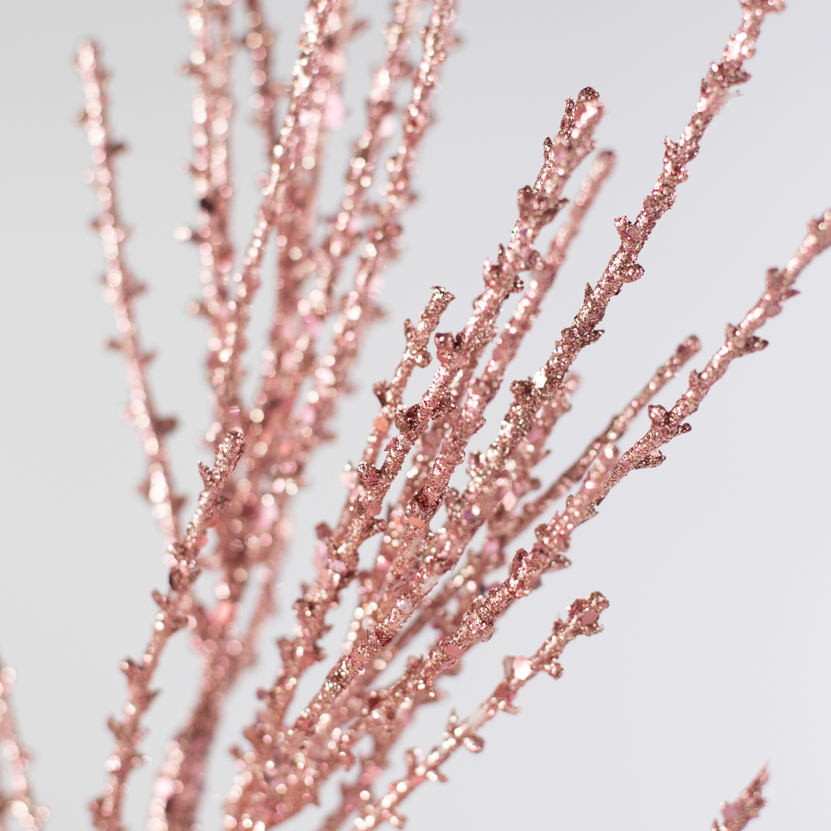 24" Glitter Pine Spray: Mauve Pink